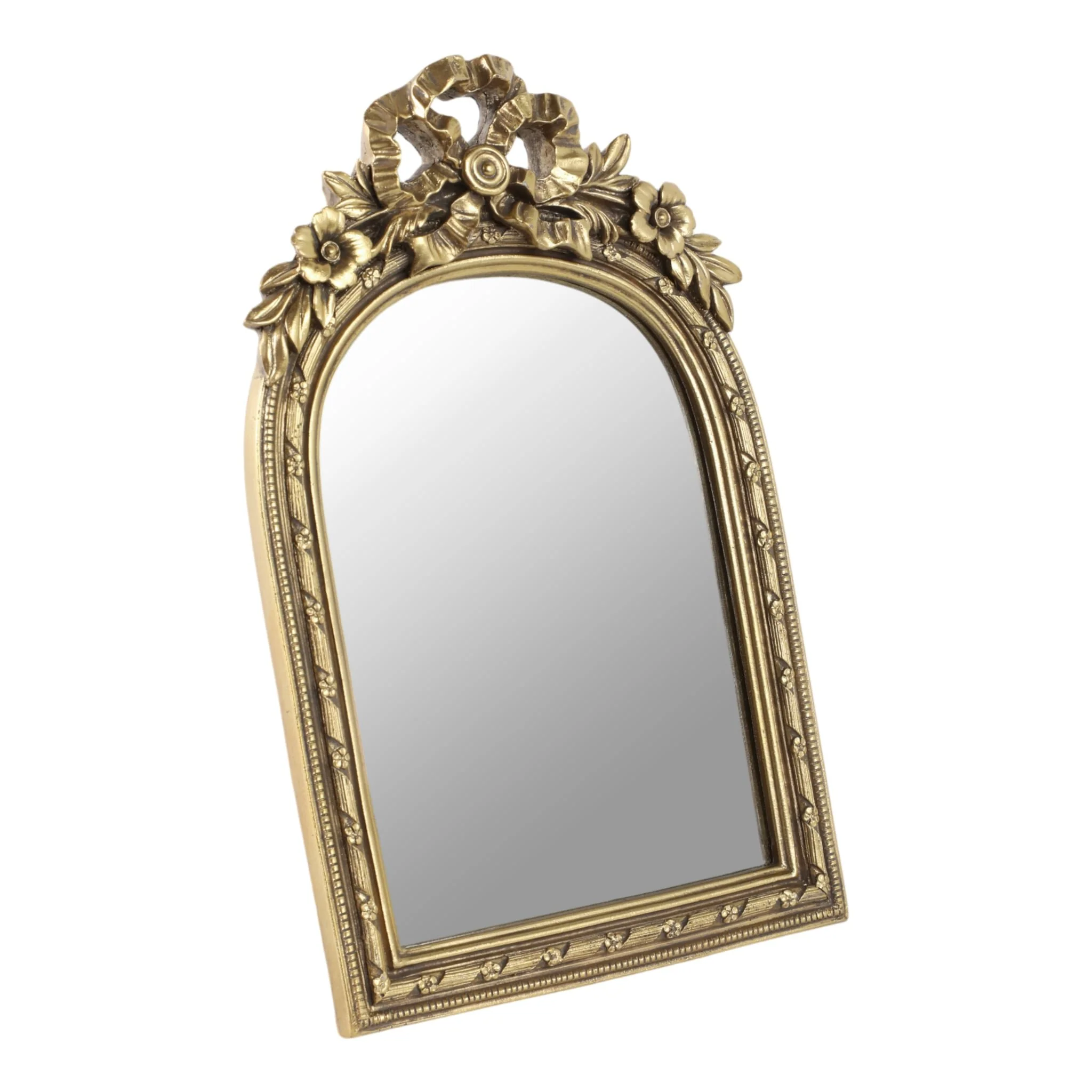 5x7" Mirror In Gilded Bow Arch Frame, Gold - Image 2