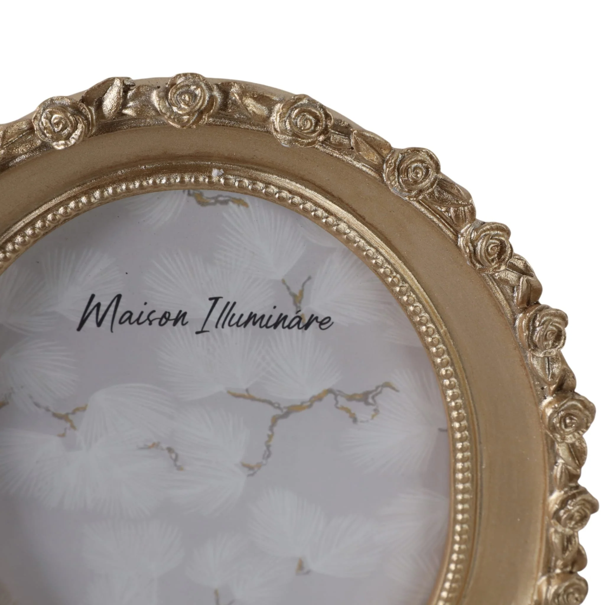 5x7 Oval Photo Frame With Rosette Border, Gold - Image 6
