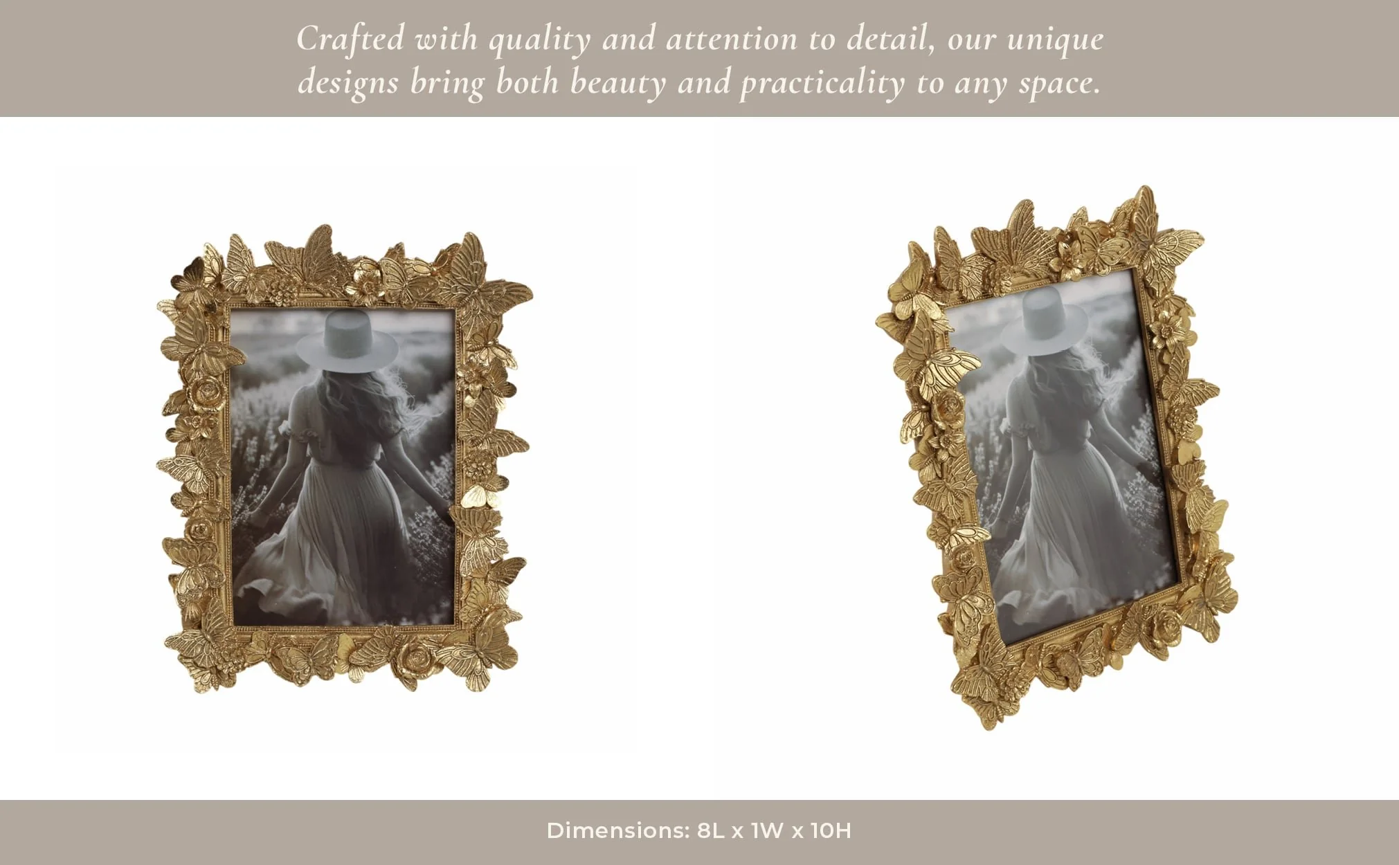 5x7 Polyresin In Bloom Photo Frame, Gold - Image 11