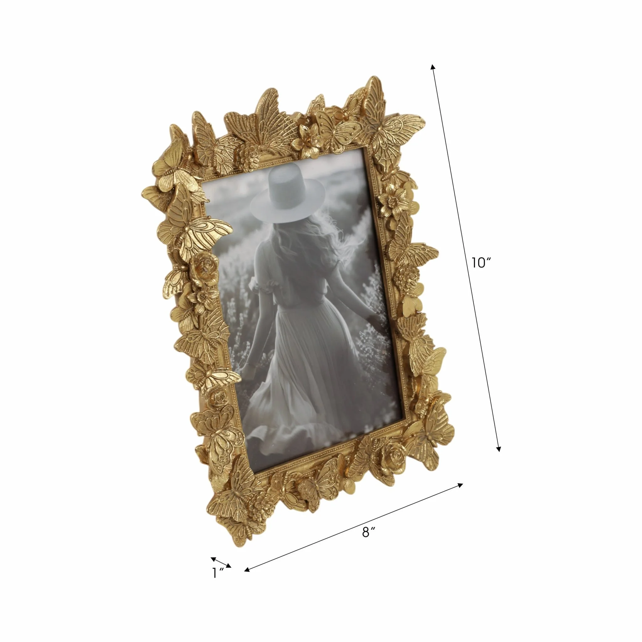 5x7 Polyresin In Bloom Photo Frame, Gold - Image 8