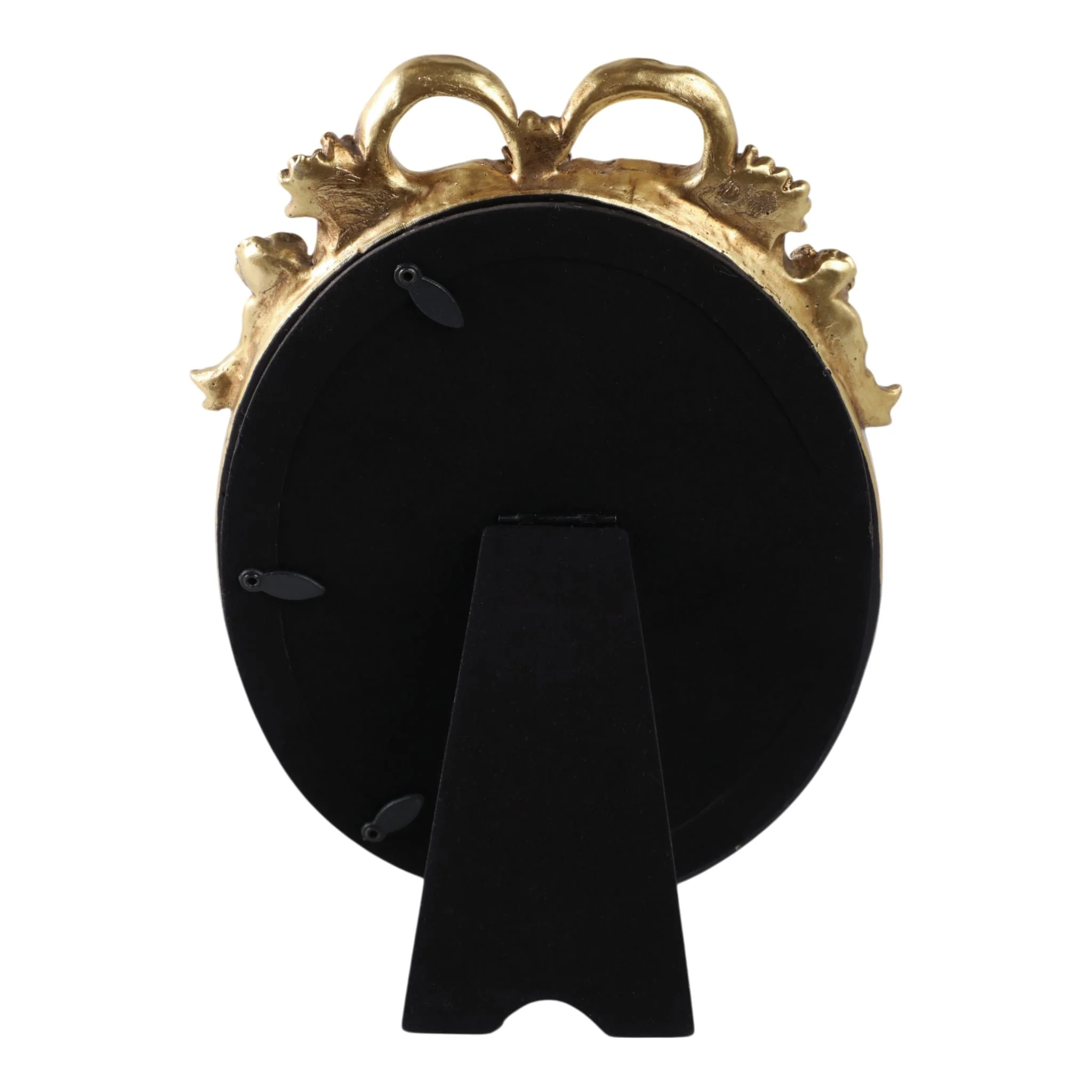 5x7 Resin Coquette Bow Oval Photo Frame, Gold - Image 4