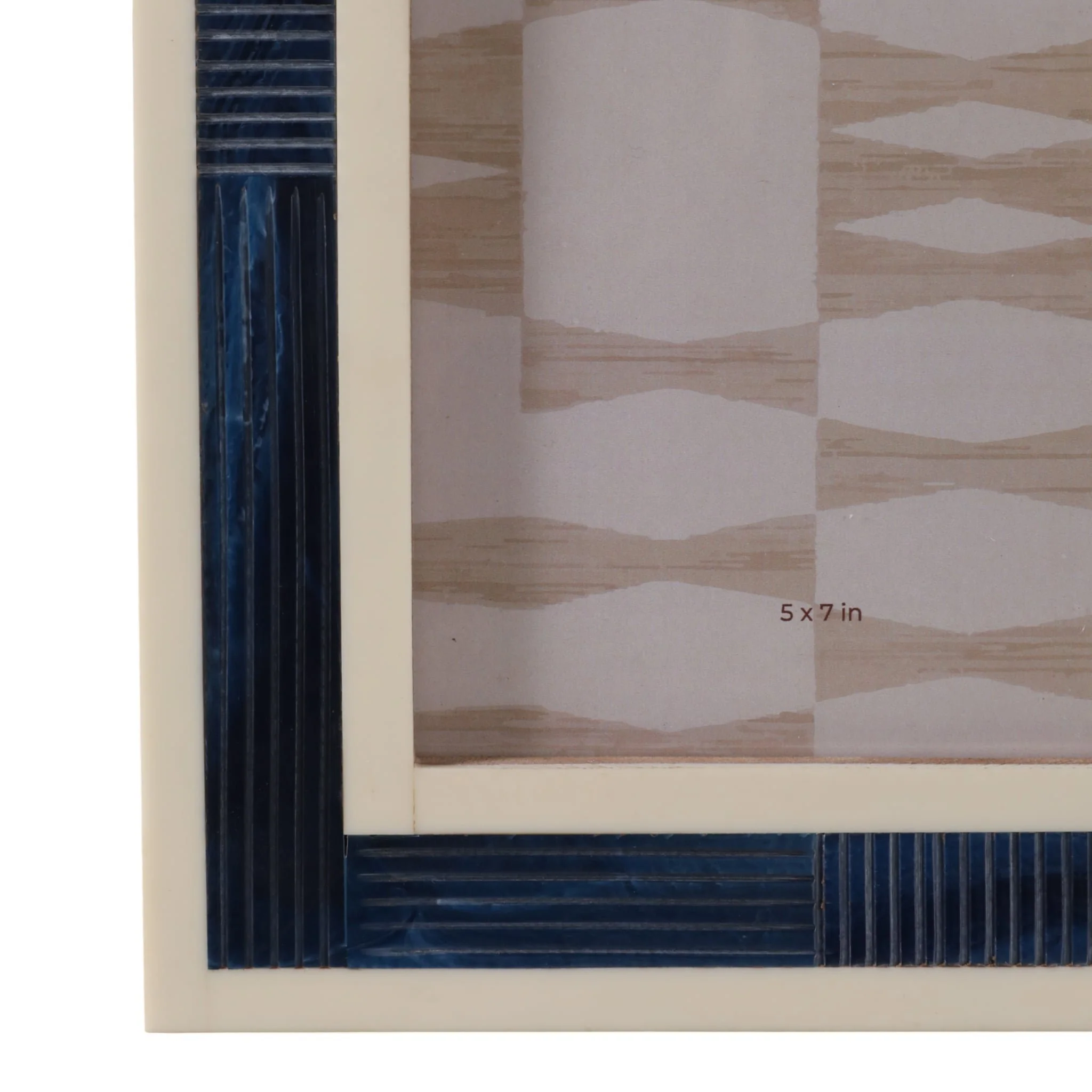 5x7" Resin Photo Frame With Border, Blue/white - Image 5