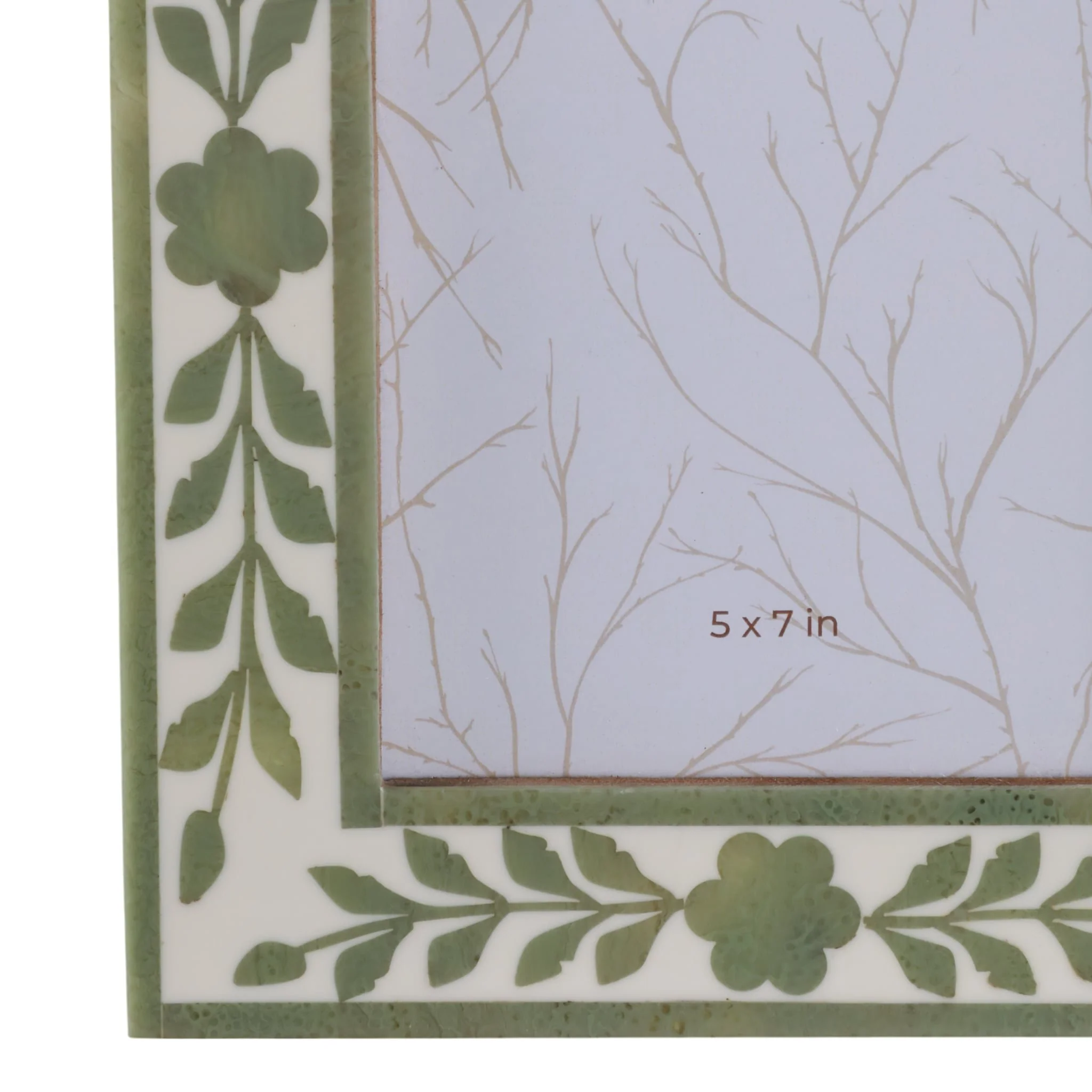5x7 Sage Green Petals Photo Frame, White/green - Image 5