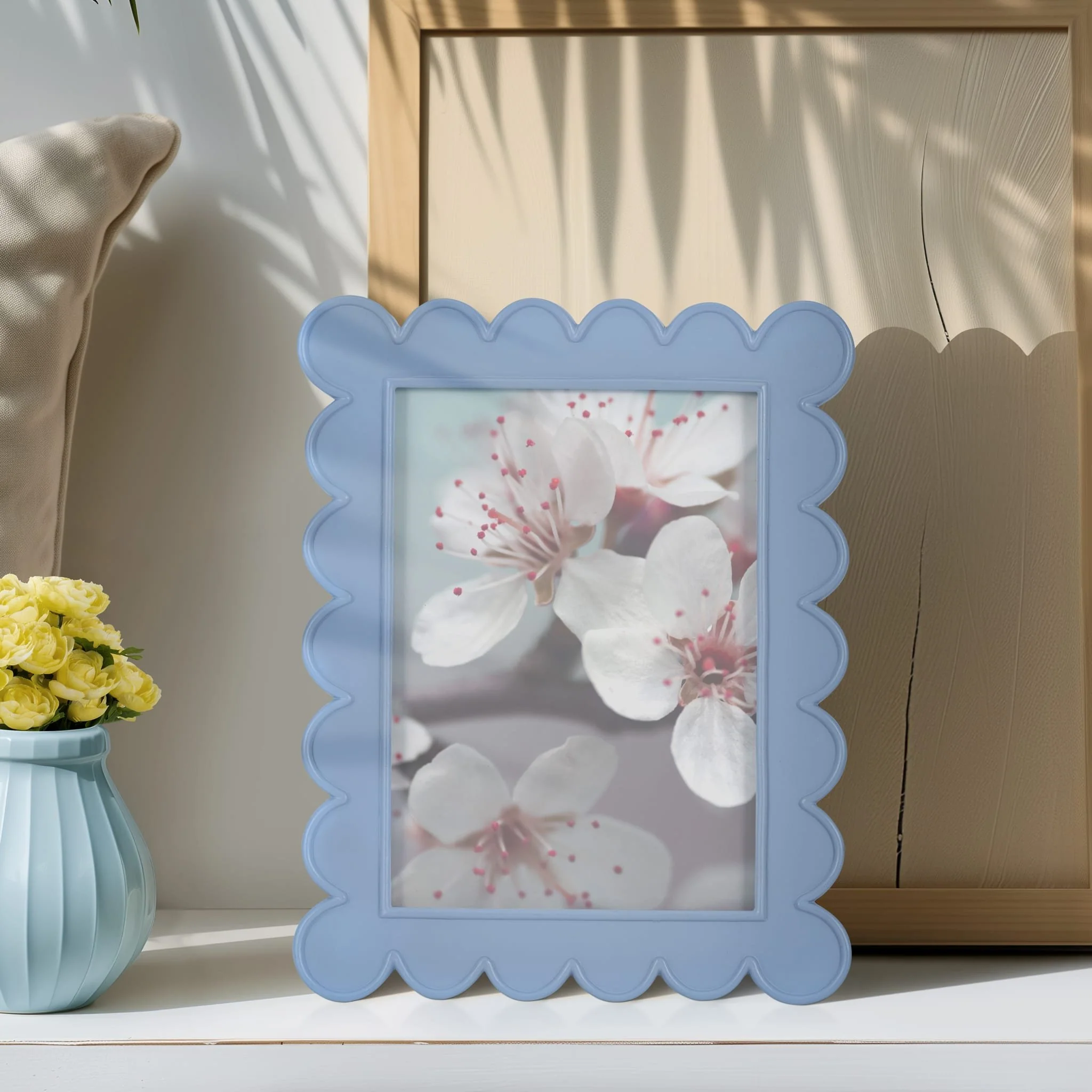 5x7 Scallop Edge Photo Frame, Blue - Image 9