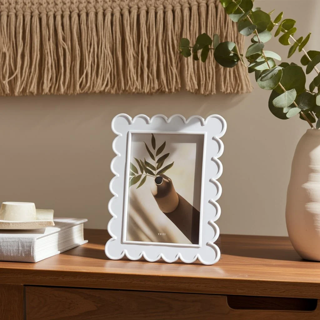 5x7 Scallop Edge Photo Frame, White - Image 10
