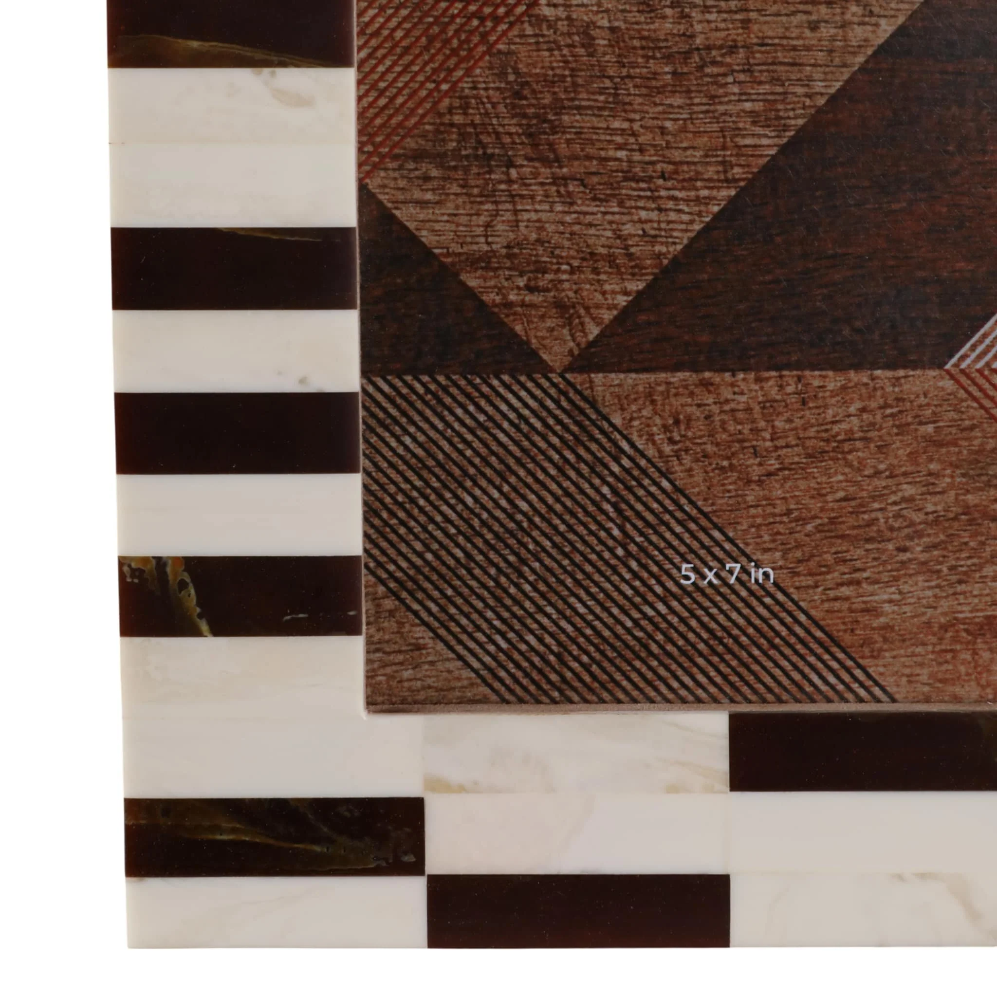 5x7 Small Stripe Photo Frame, Brown/ivory - Image 5