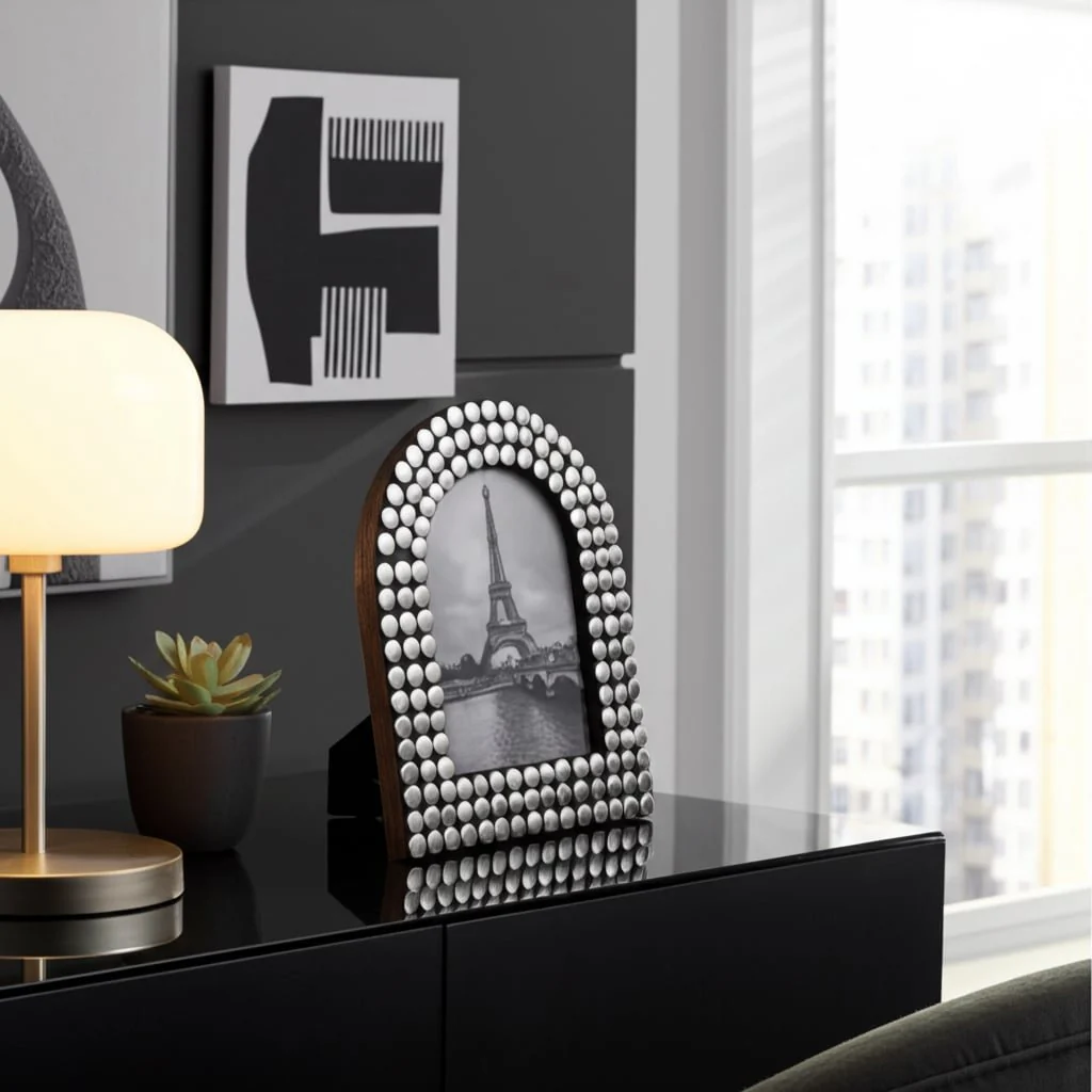 5x7 Studded Arch Photo Frame, Silver/black - Image 10
