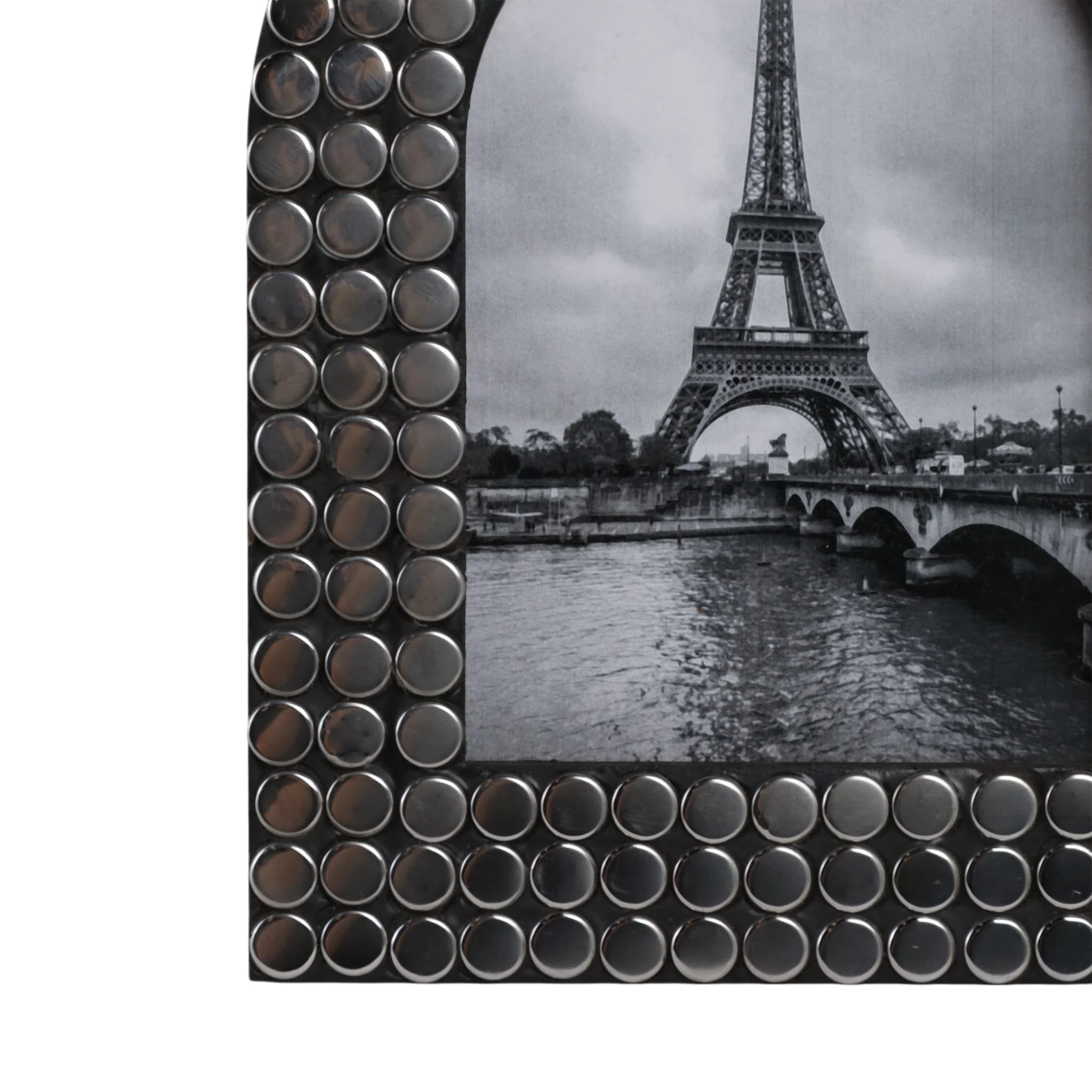 5x7 Studded Arch Photo Frame, Silver/black - Image 5
