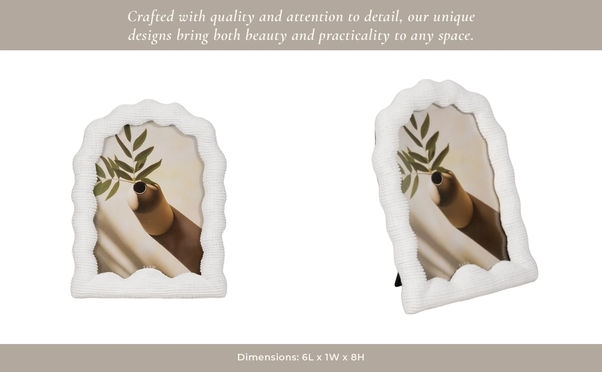 5x7 Wavy Arch Photo Frame, White - Image 16