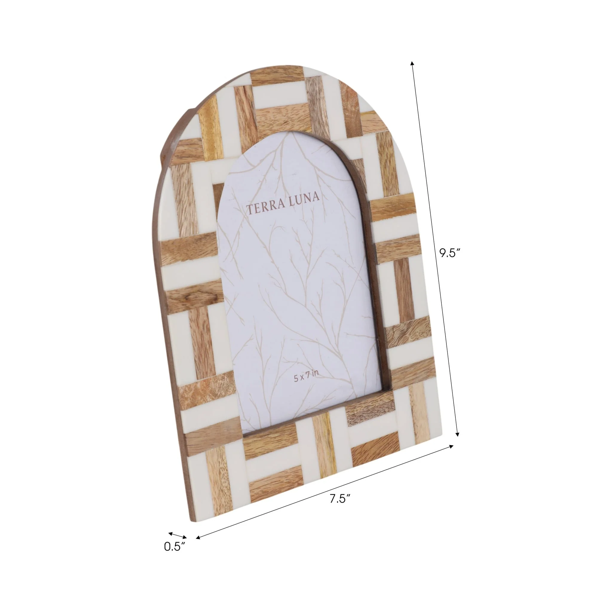 5x7 Wood Inlay Photo Frame, Ivory/natural - Image 7