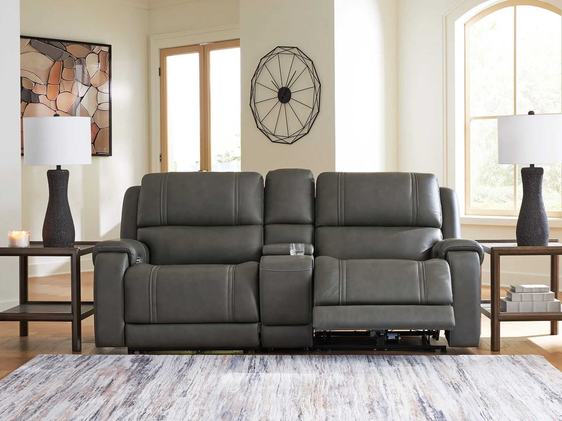 5Z - Pittson Power Reclining Sectional Loveseat with Console - Image 19