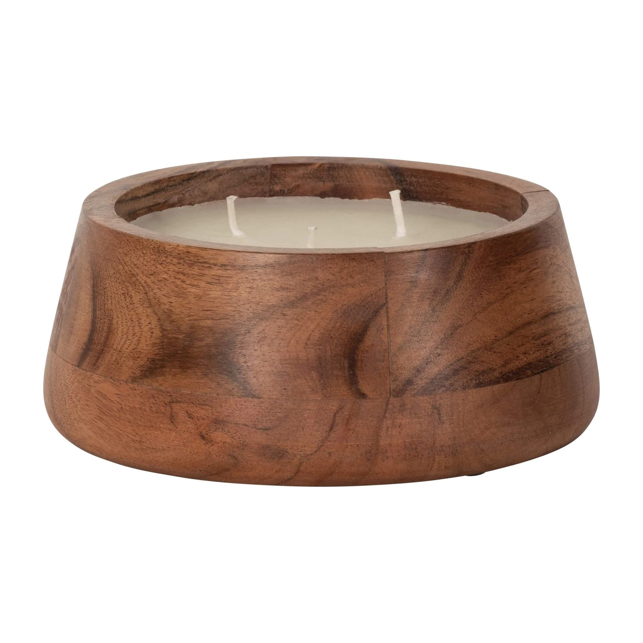 6" 11 Oz Vanilla Wood Bowl Candle, Natural - Image 2