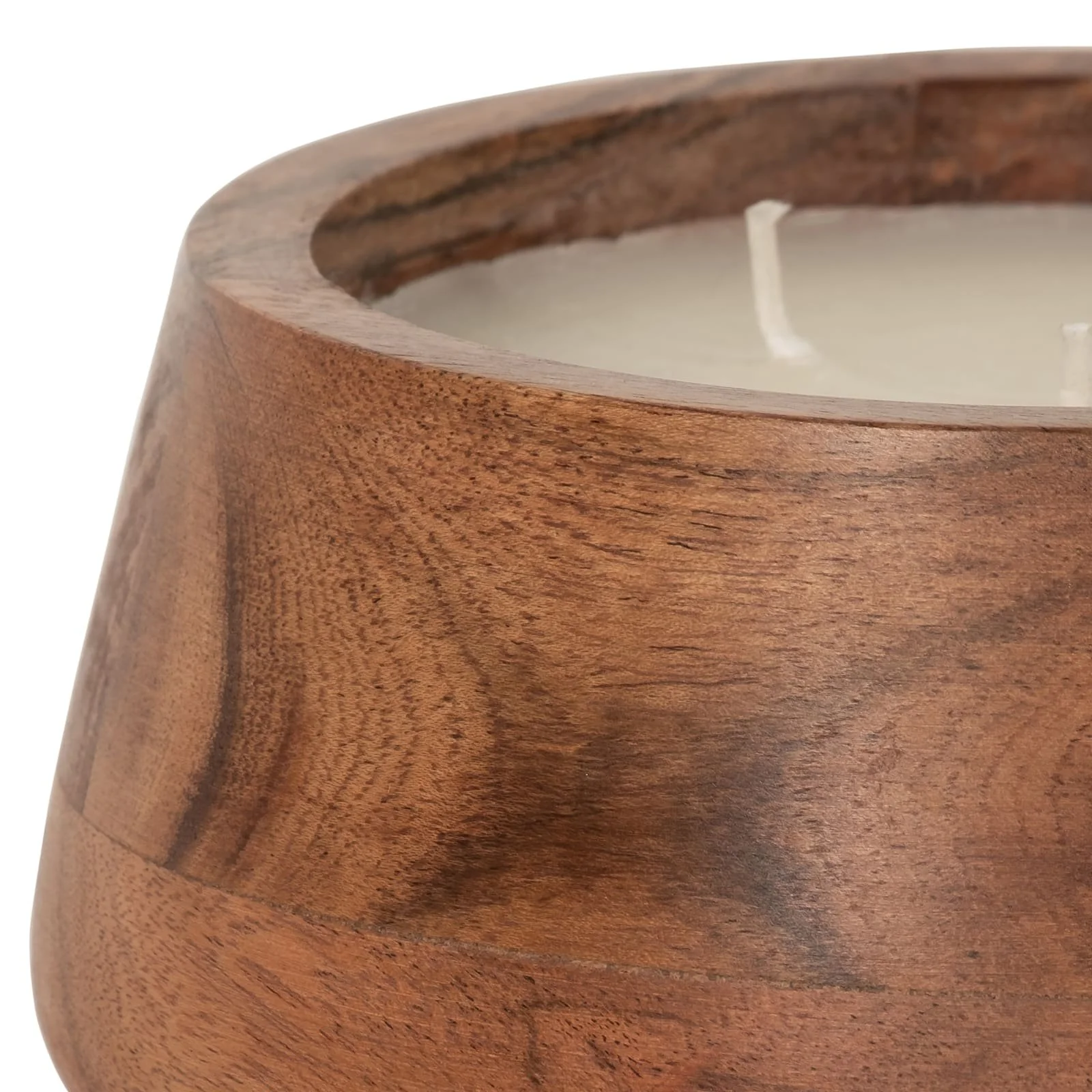 6" 11 Oz Vanilla Wood Bowl Candle, Natural - Image 3
