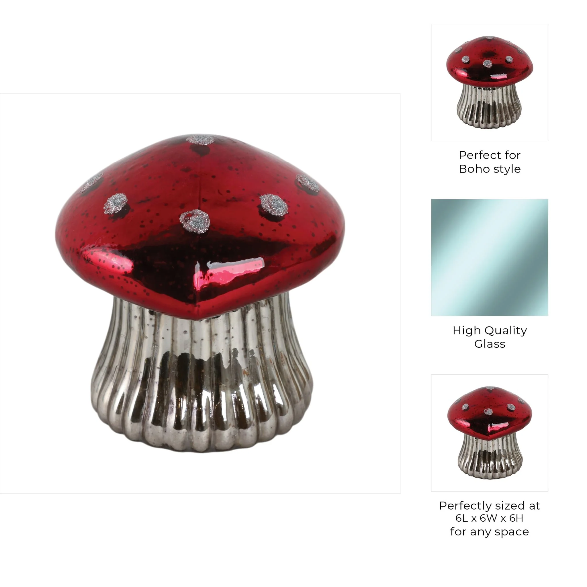 6" 12 Oz Cinnamon Mushroom Candle, Red - Image 8