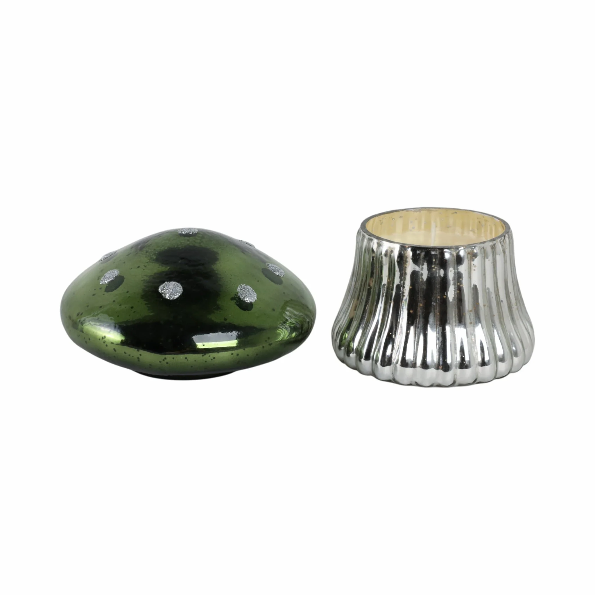 6" 12 Oz Cypress & Musk Mushroom Candle, Green - Image 3