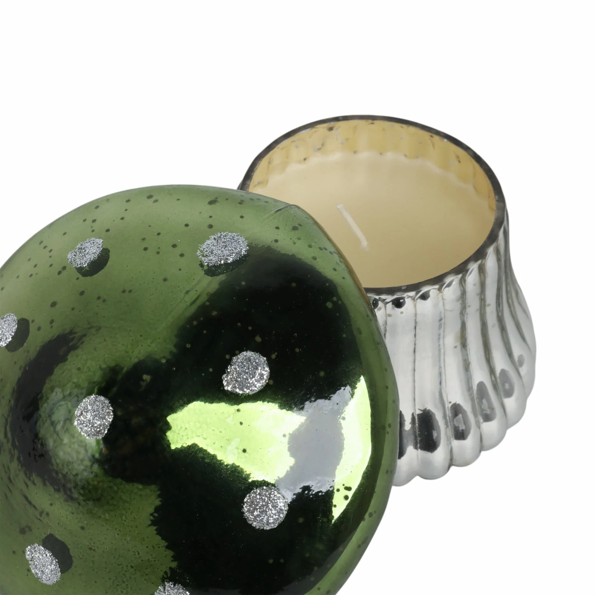 6" 12 Oz Cypress & Musk Mushroom Candle, Green - Image 4