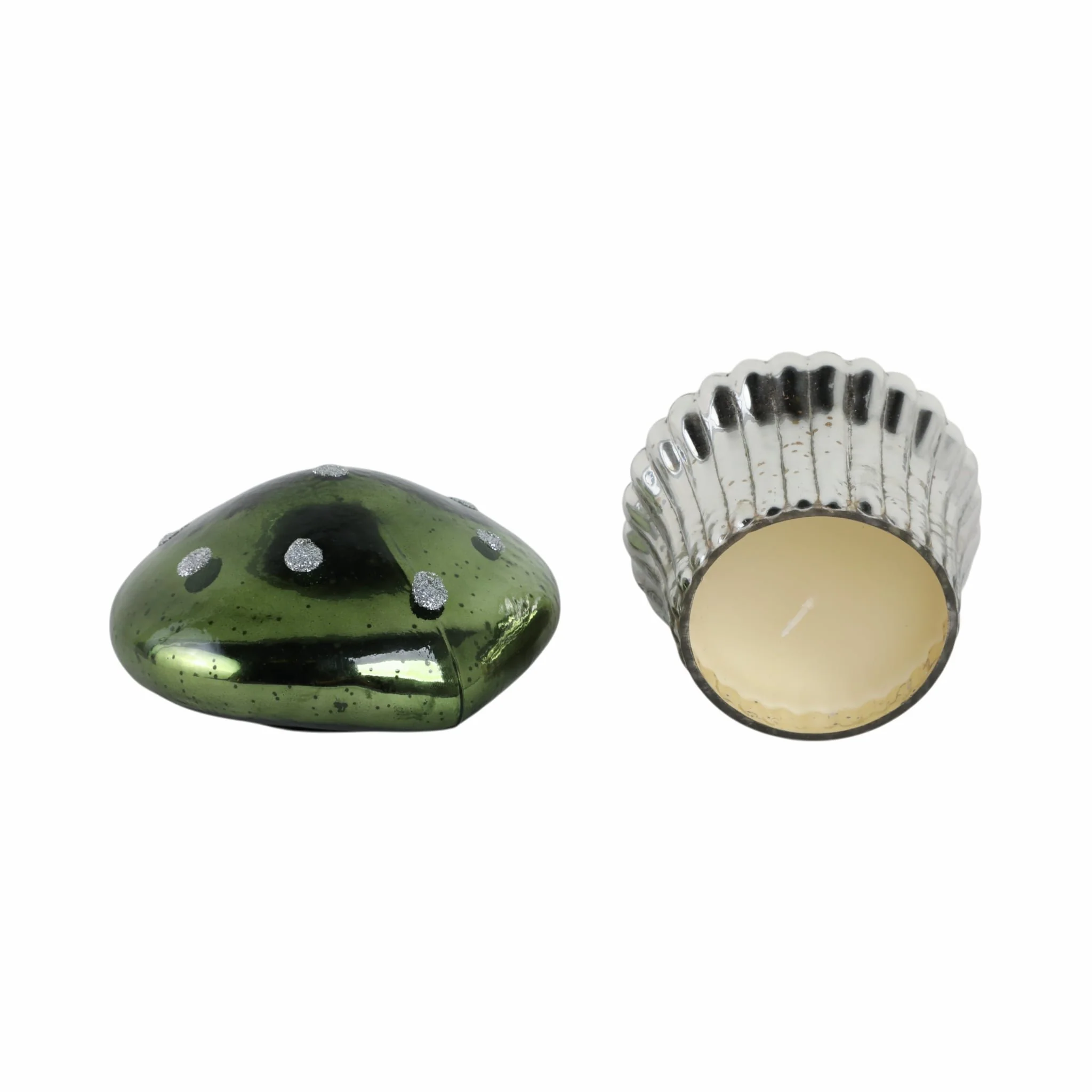 6" 12 Oz Cypress & Musk Mushroom Candle, Green - Image 5