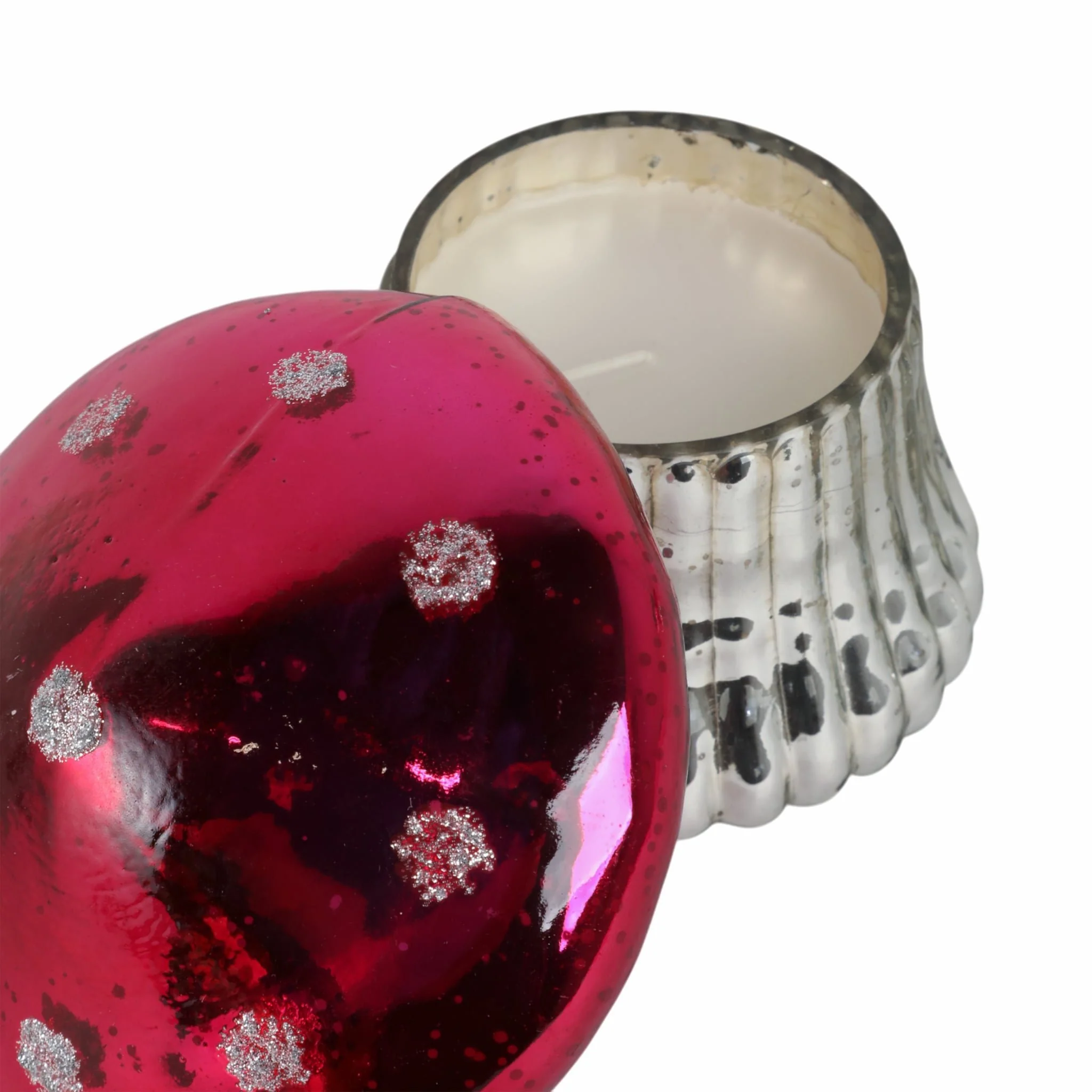 6" 12 Oz Fig & Apricot Mushroom Candle, Pink - Image 4
