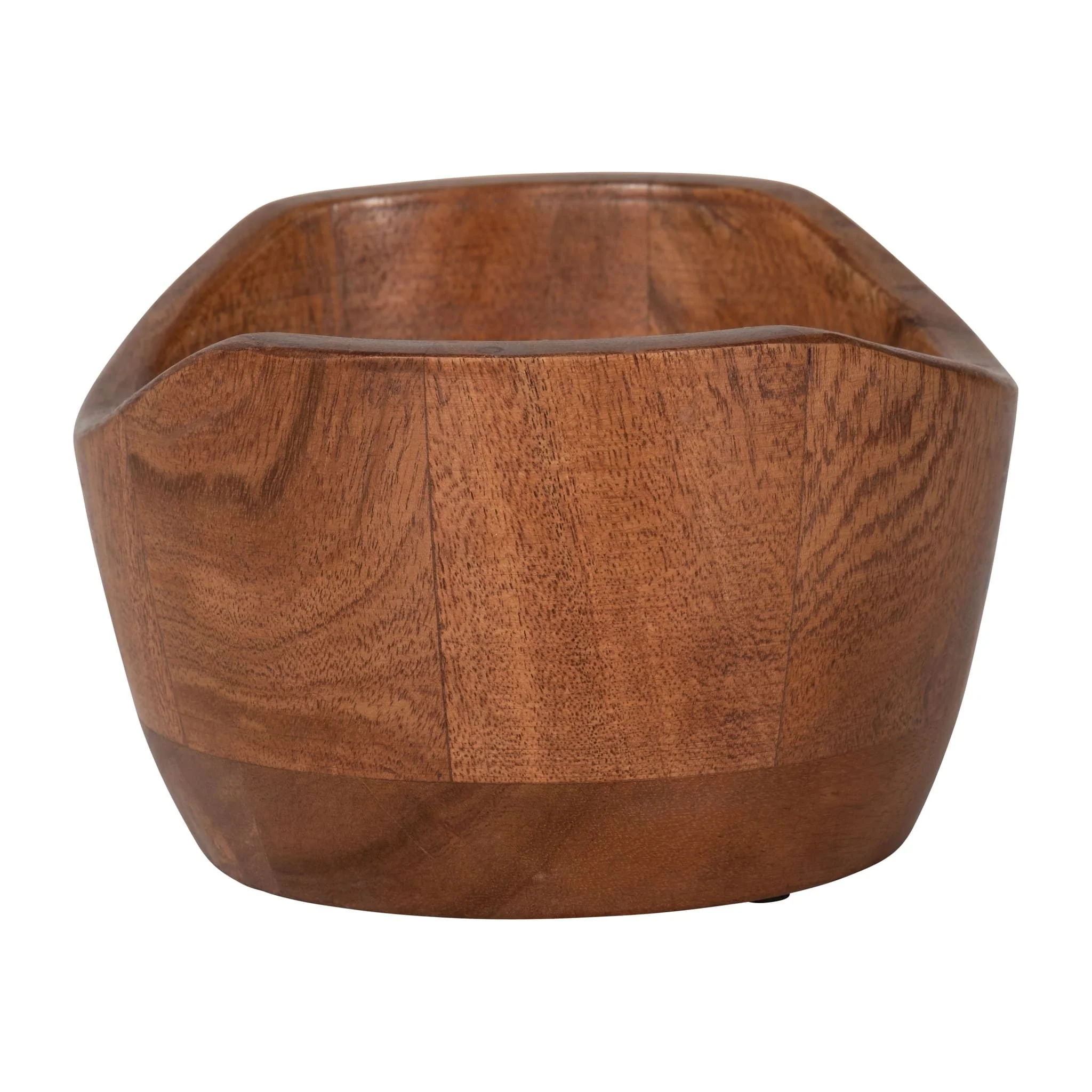 6" 17 Oz Vanilla Curvy Wood Bowl Candle, Natural - Image 3