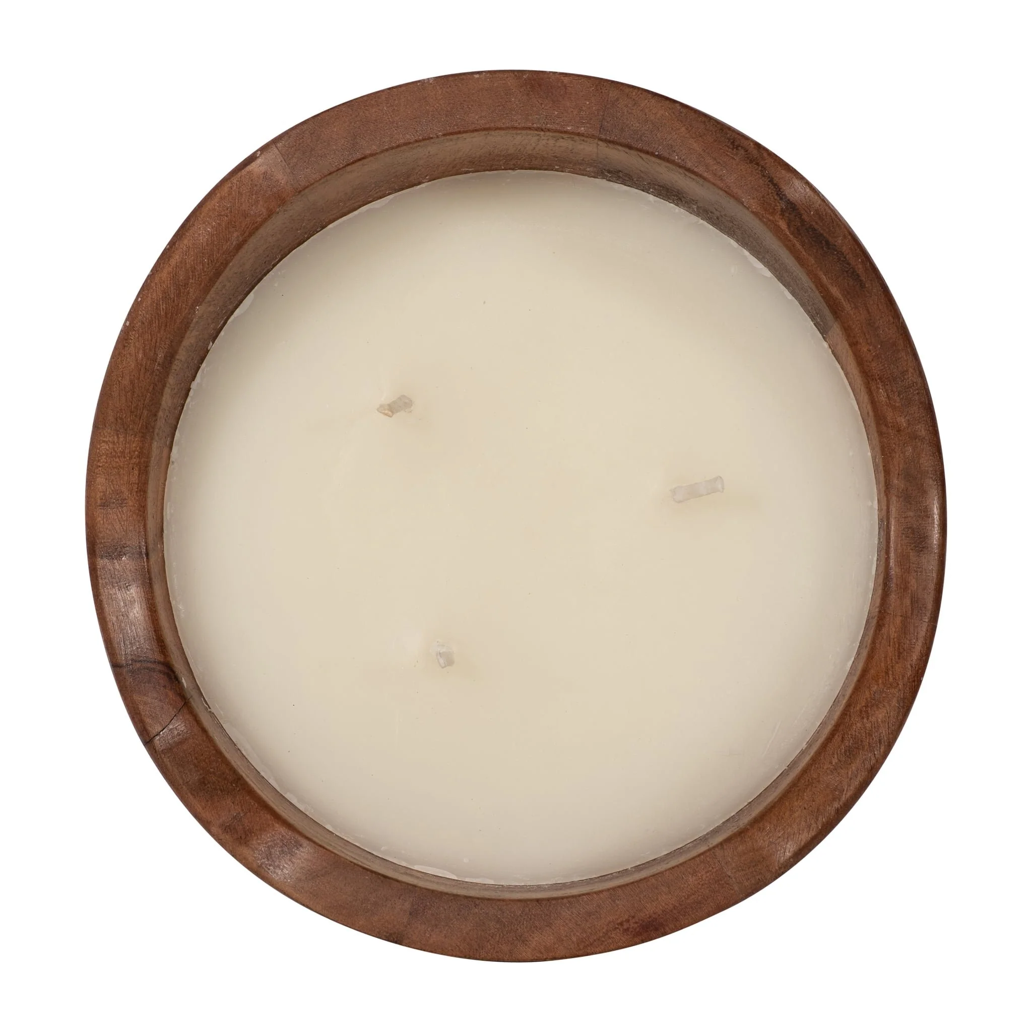 6" 17 Oz Vanilla Curvy Wood Bowl Candle, Natural - Image 6