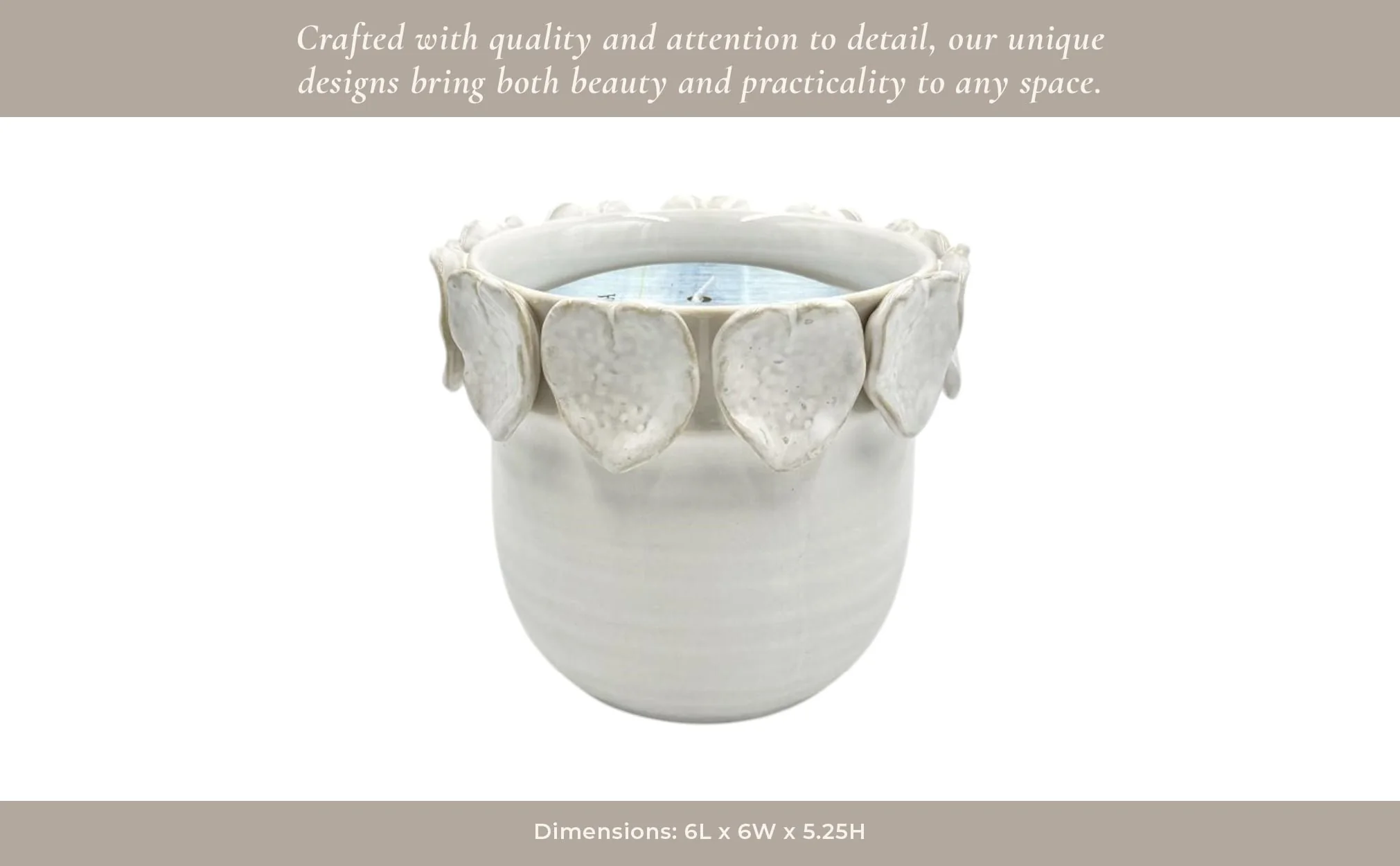 6" 17 Oz Wood Sage& Sea Salt Applique Candle,ivory - Image 11