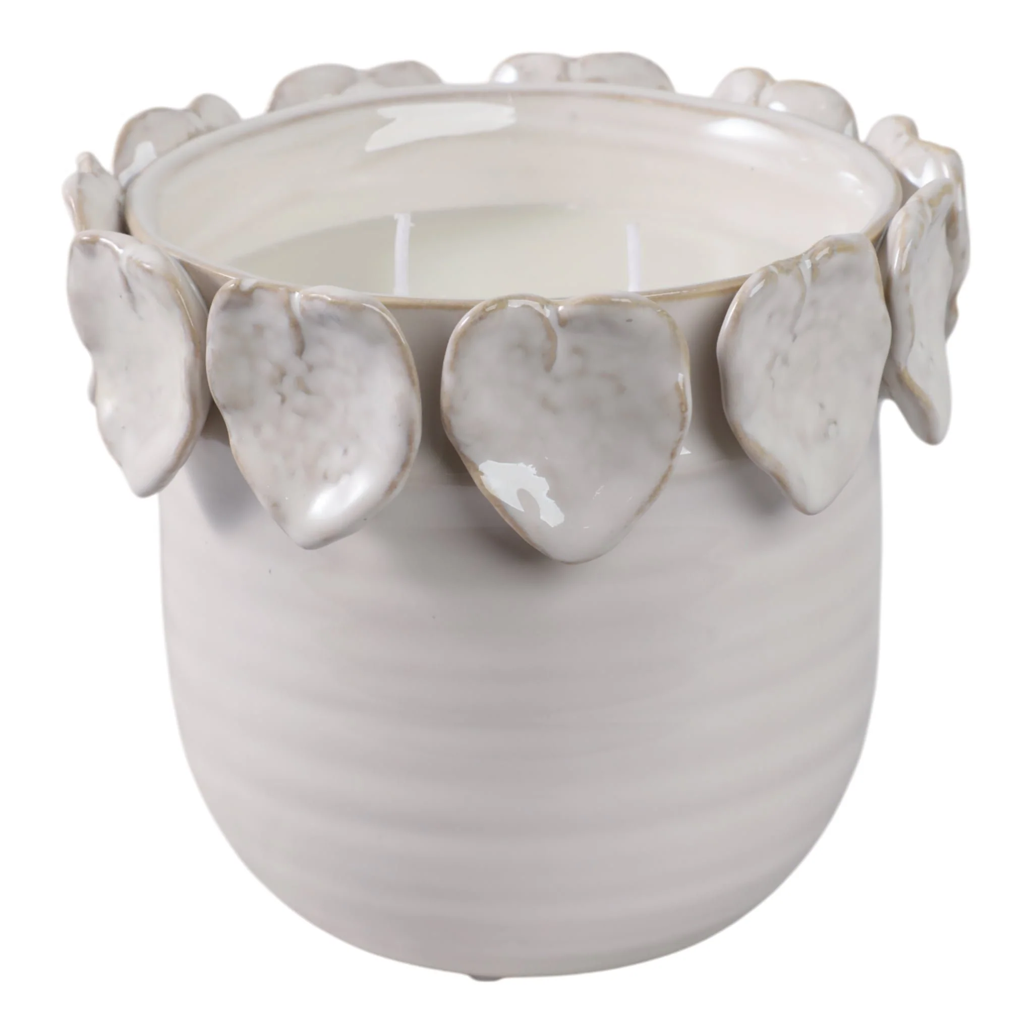 6" 17 Oz Wood Sage& Sea Salt Applique Candle,ivory - Image 4