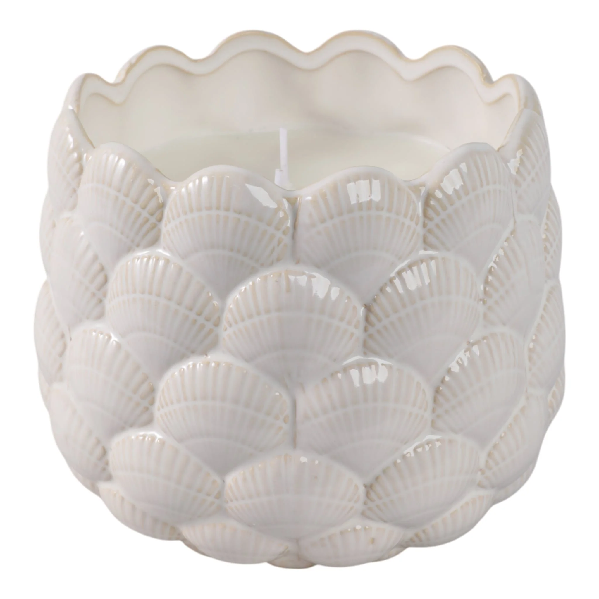 6" 28 Oz Pink Beach Seashell Candle, Ivory - Image 3
