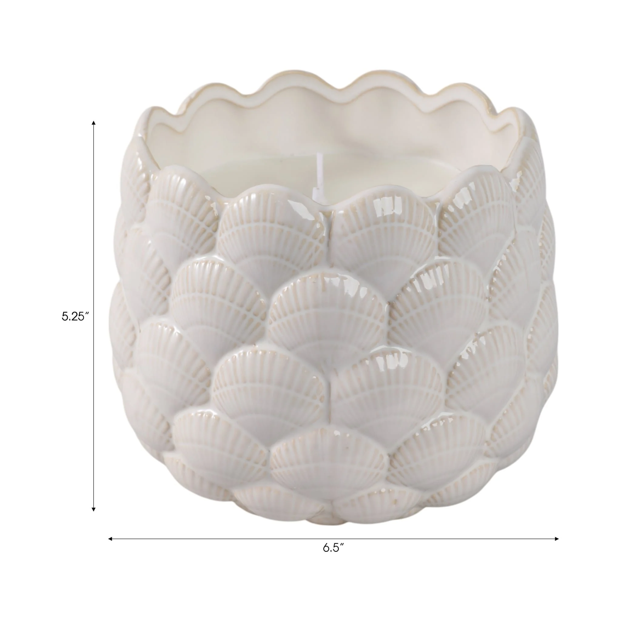 6" 28 Oz Pink Beach Seashell Candle, Ivory - Image 8