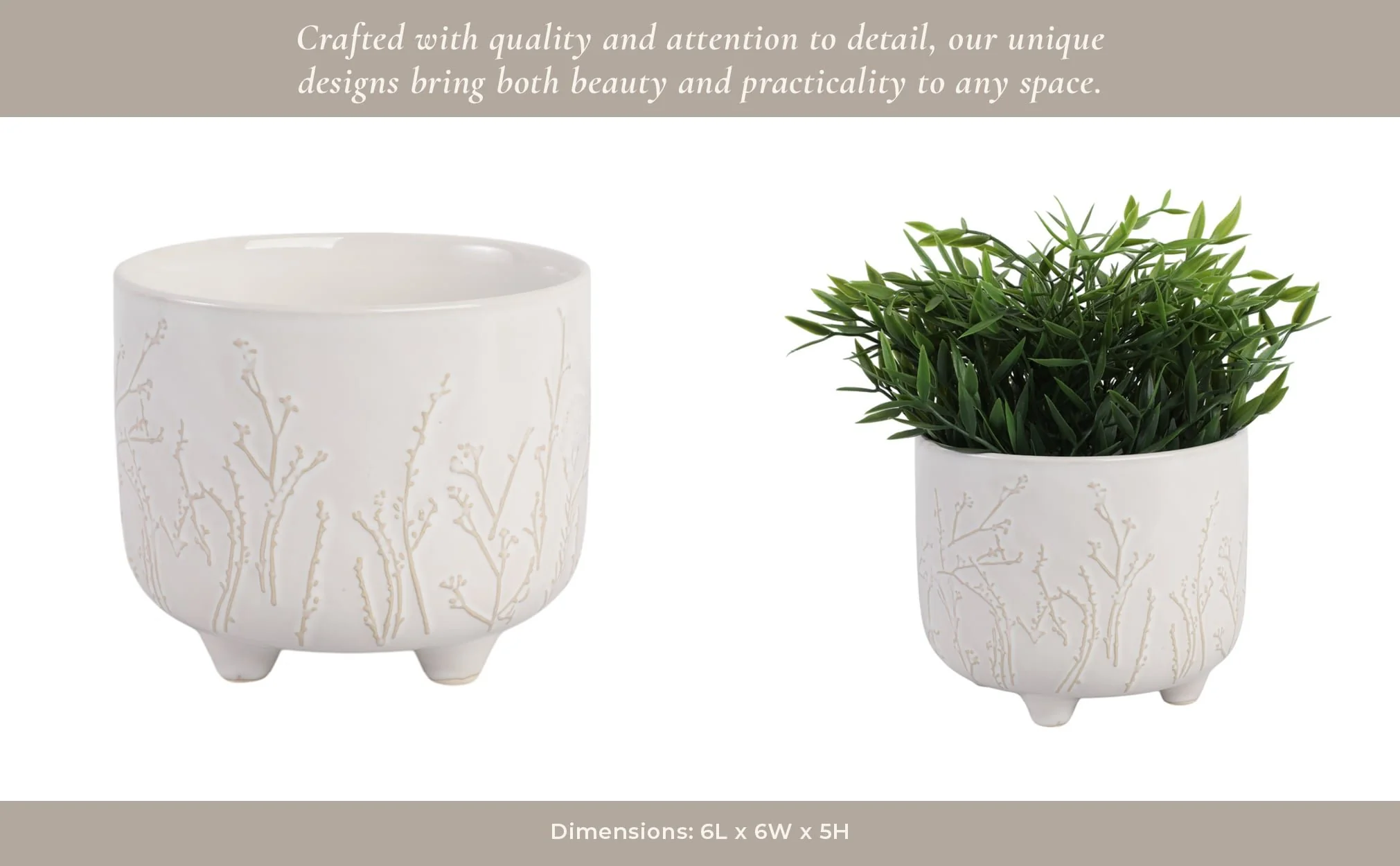 6" Blooming Branches Planter, Ivory - Image 13