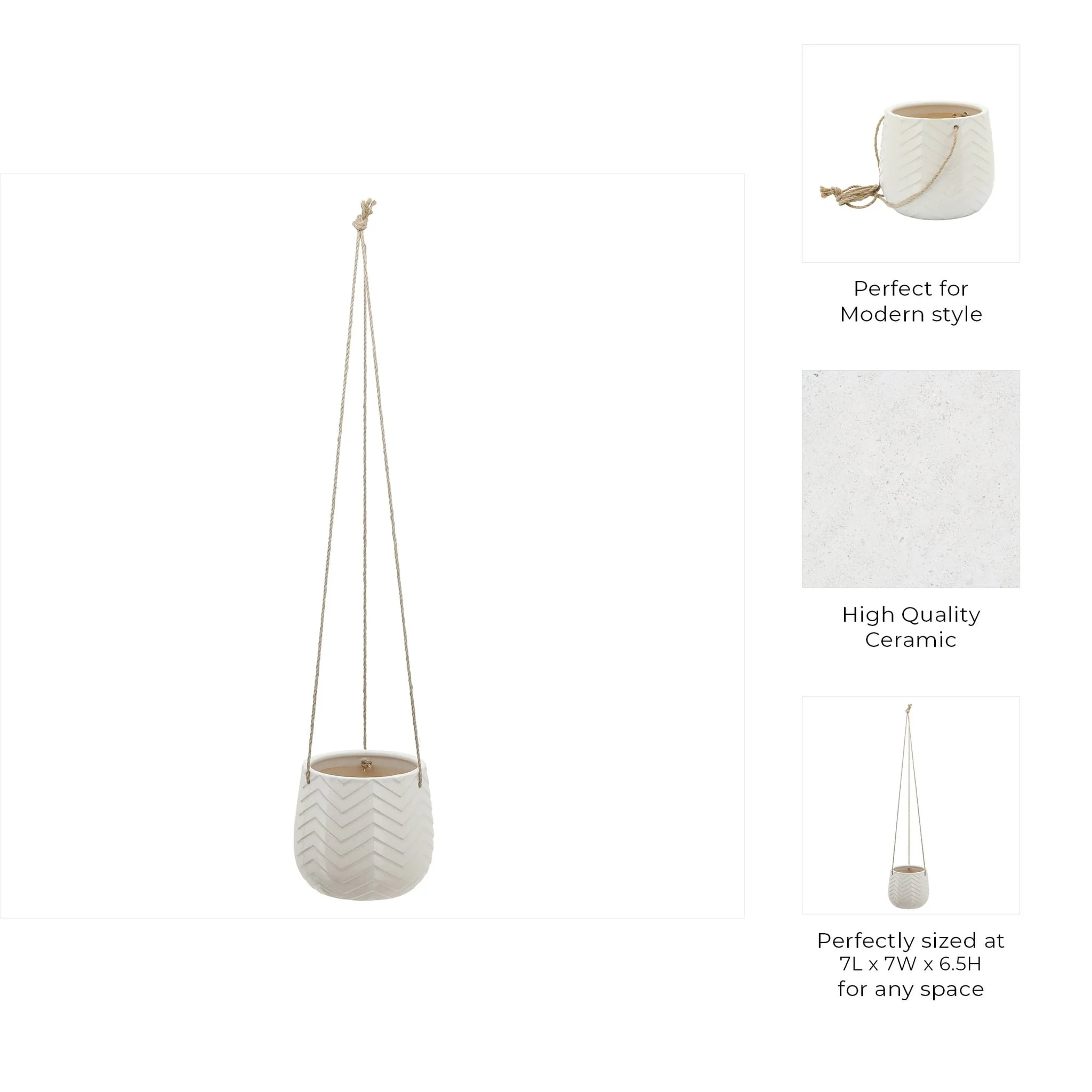 6" Chevron Hanging Planter - Image 9