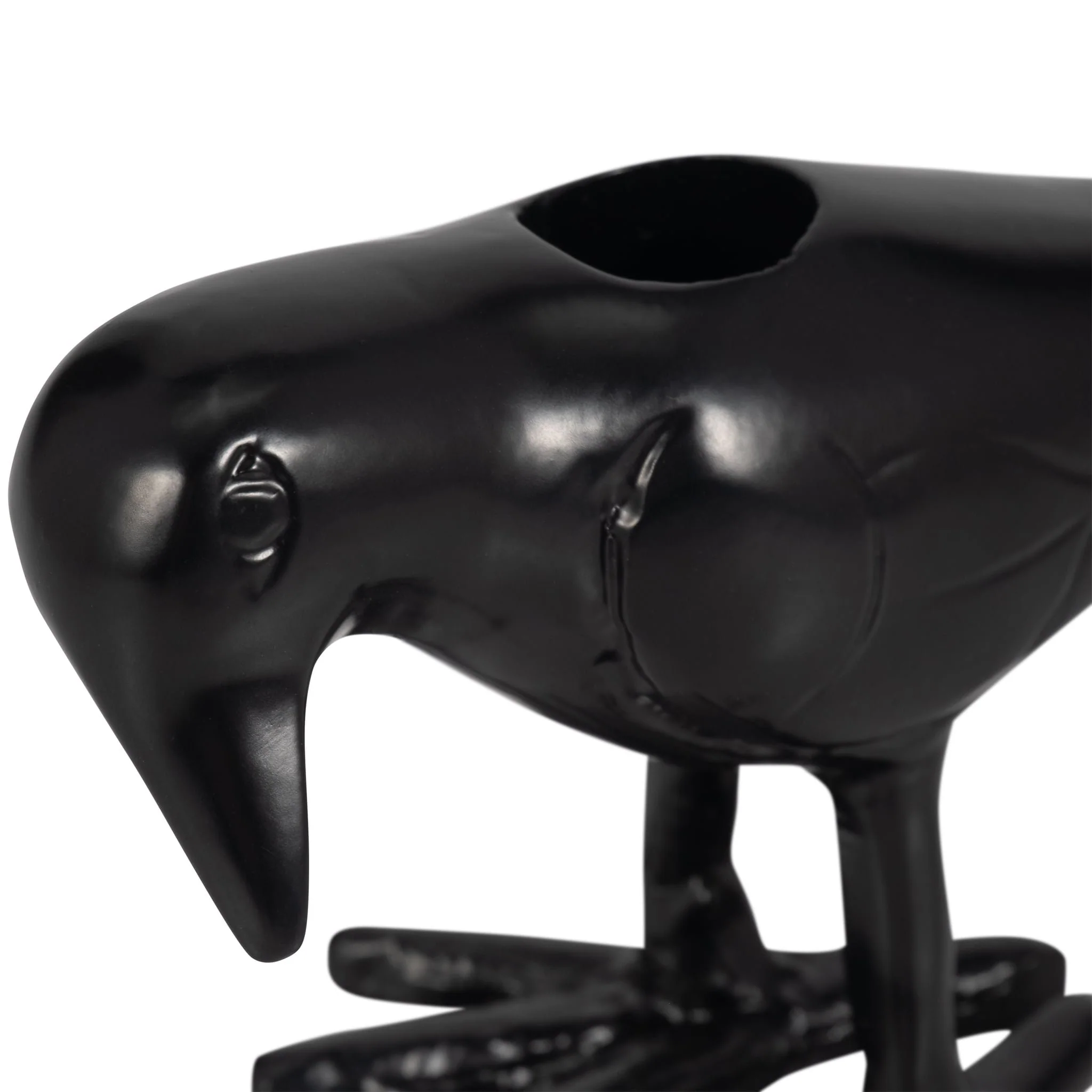 6" Crow Taper Candle Holder, Black - Image 6