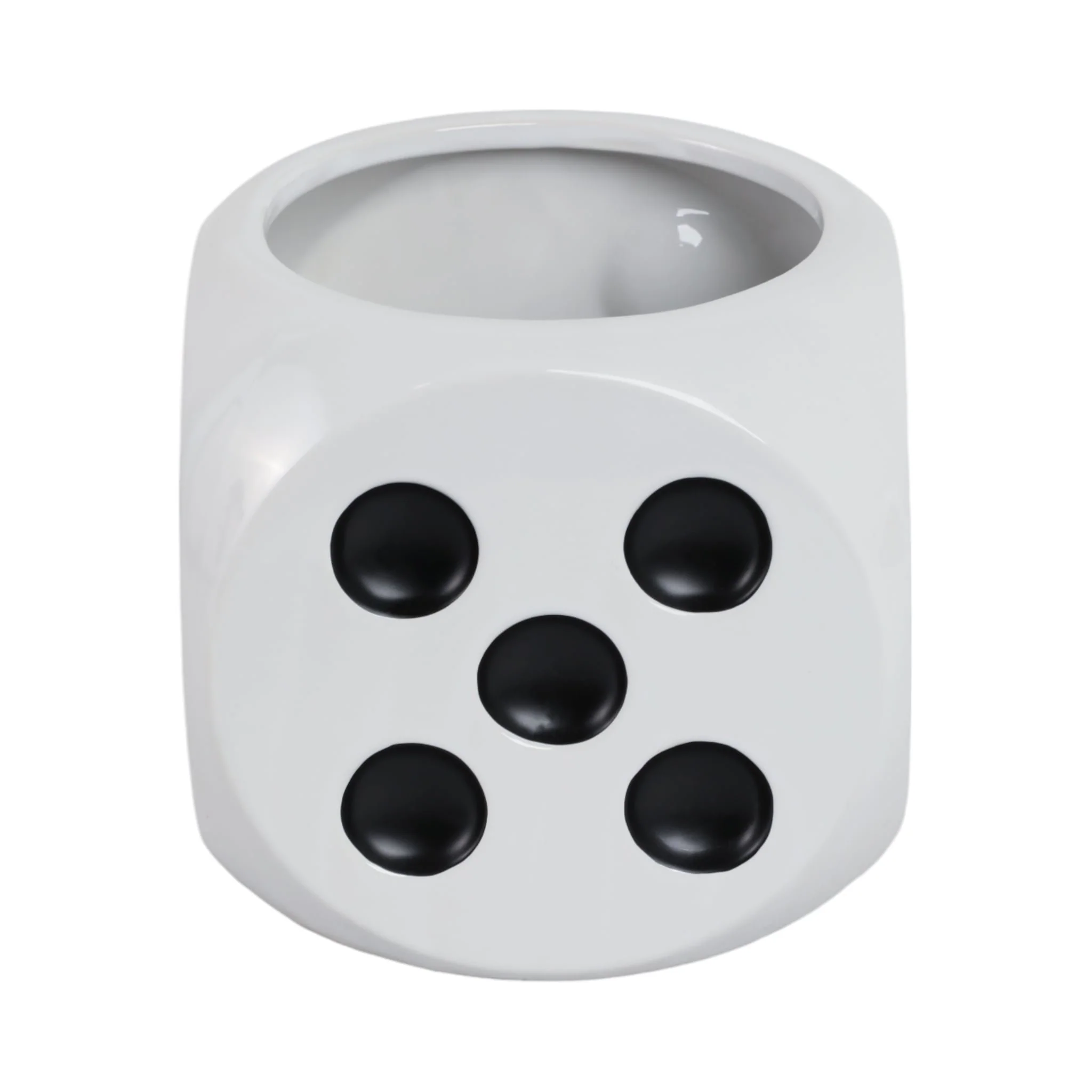 6" Dice Planter, White/black - Image 3