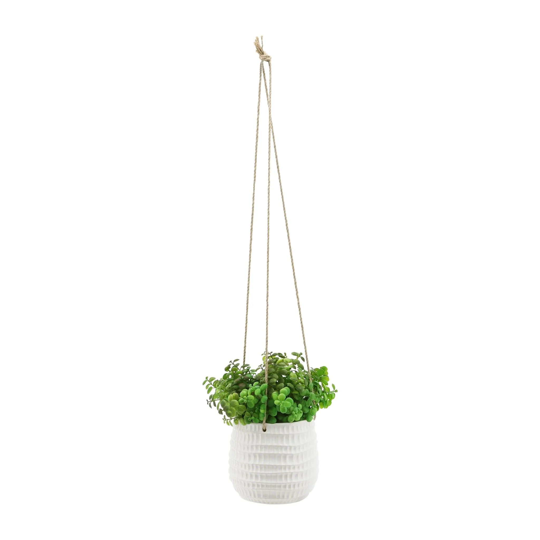 6" Dimpled Hanging Planter, White - Image 3