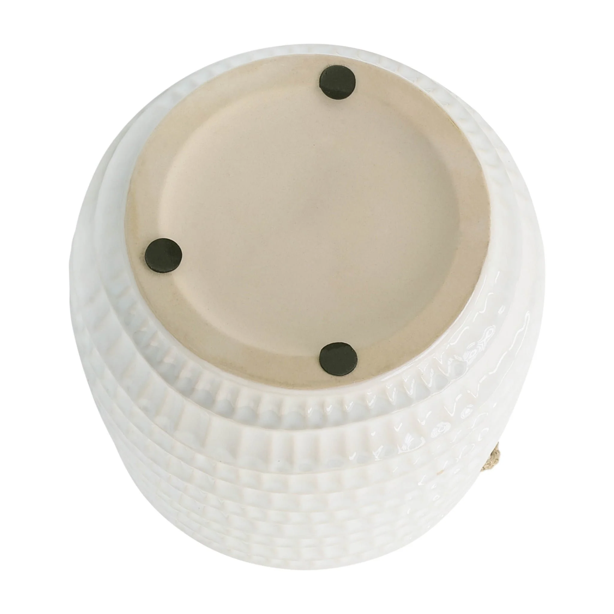 6" Dimpled Hanging Planter, White - Image 5