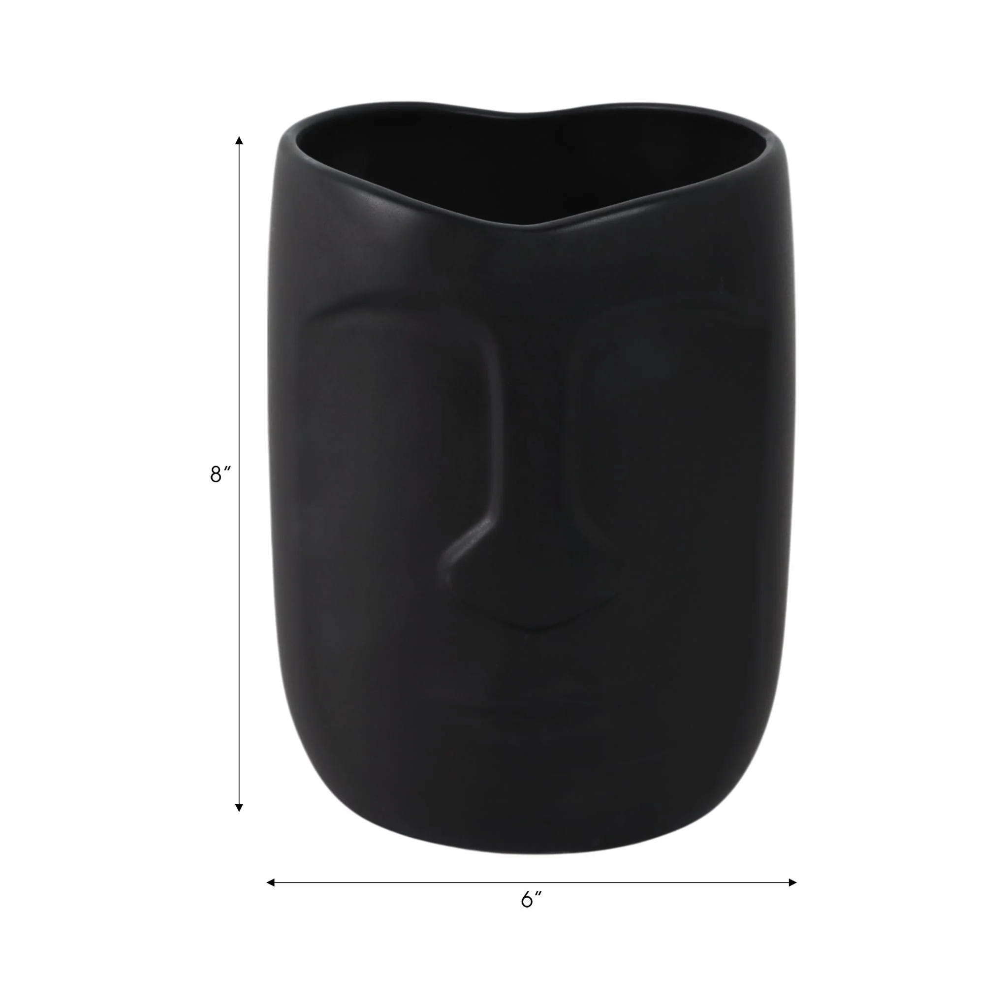 6" Face Vase, Black - Image 8