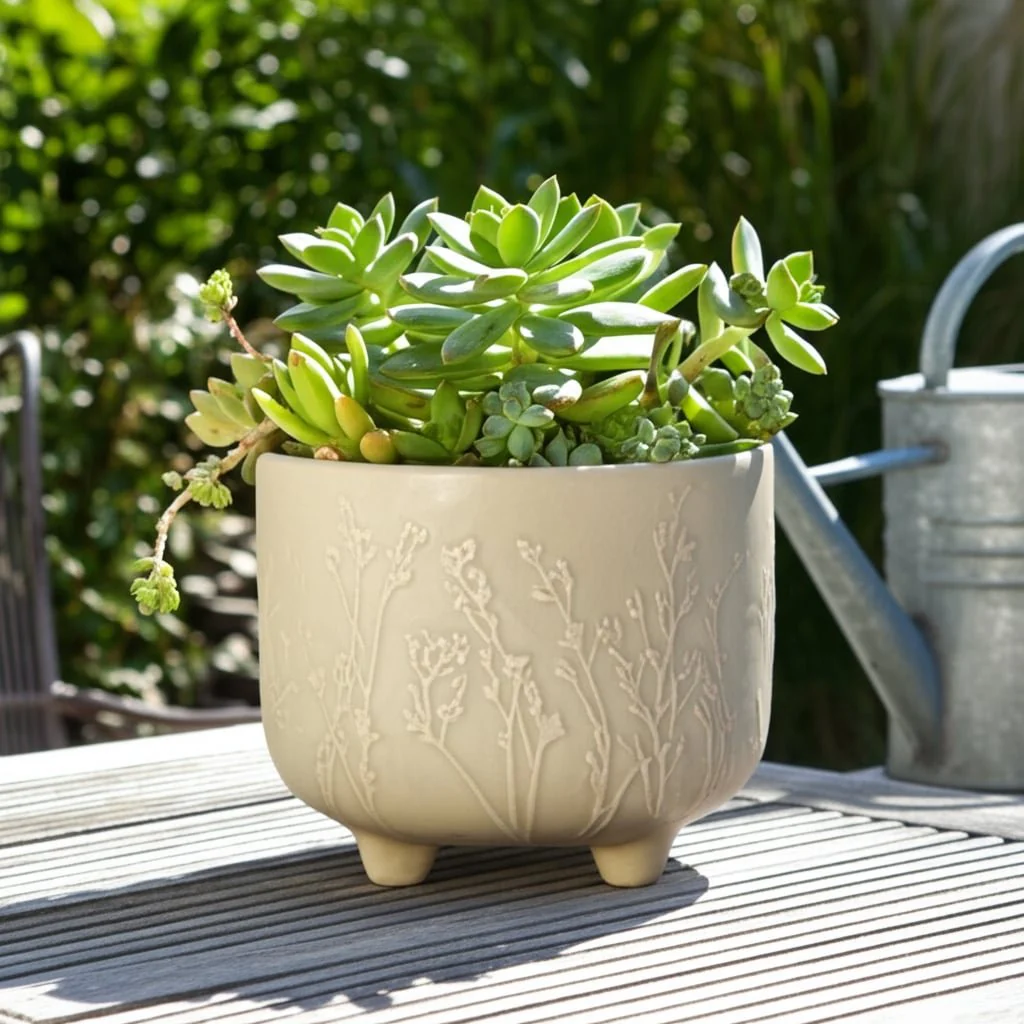 6" Flower Branches Planter, Cream - Image 12