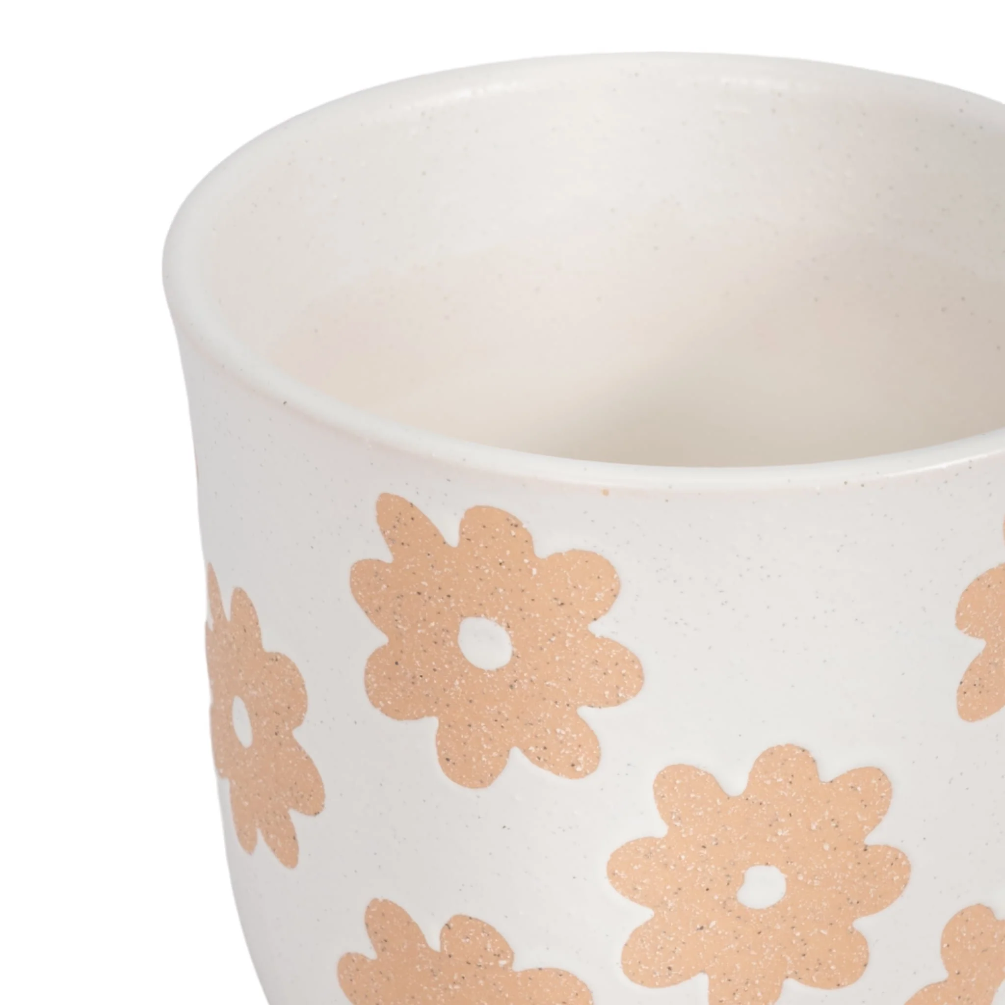6" Flower Power Planter, White/tan - Image 3