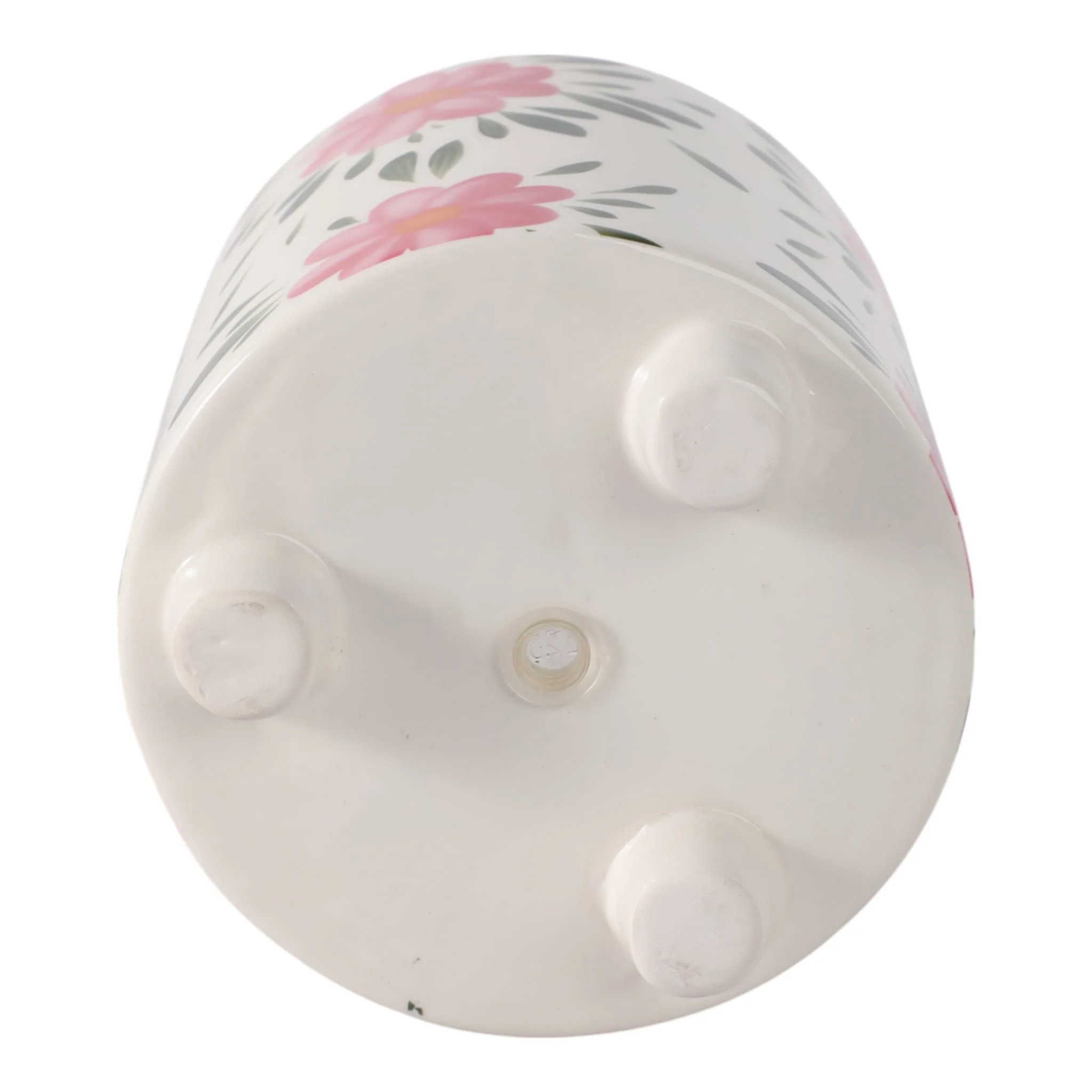 6" Footed Hand Painted Pink Flower Planter, Multi - Image 7