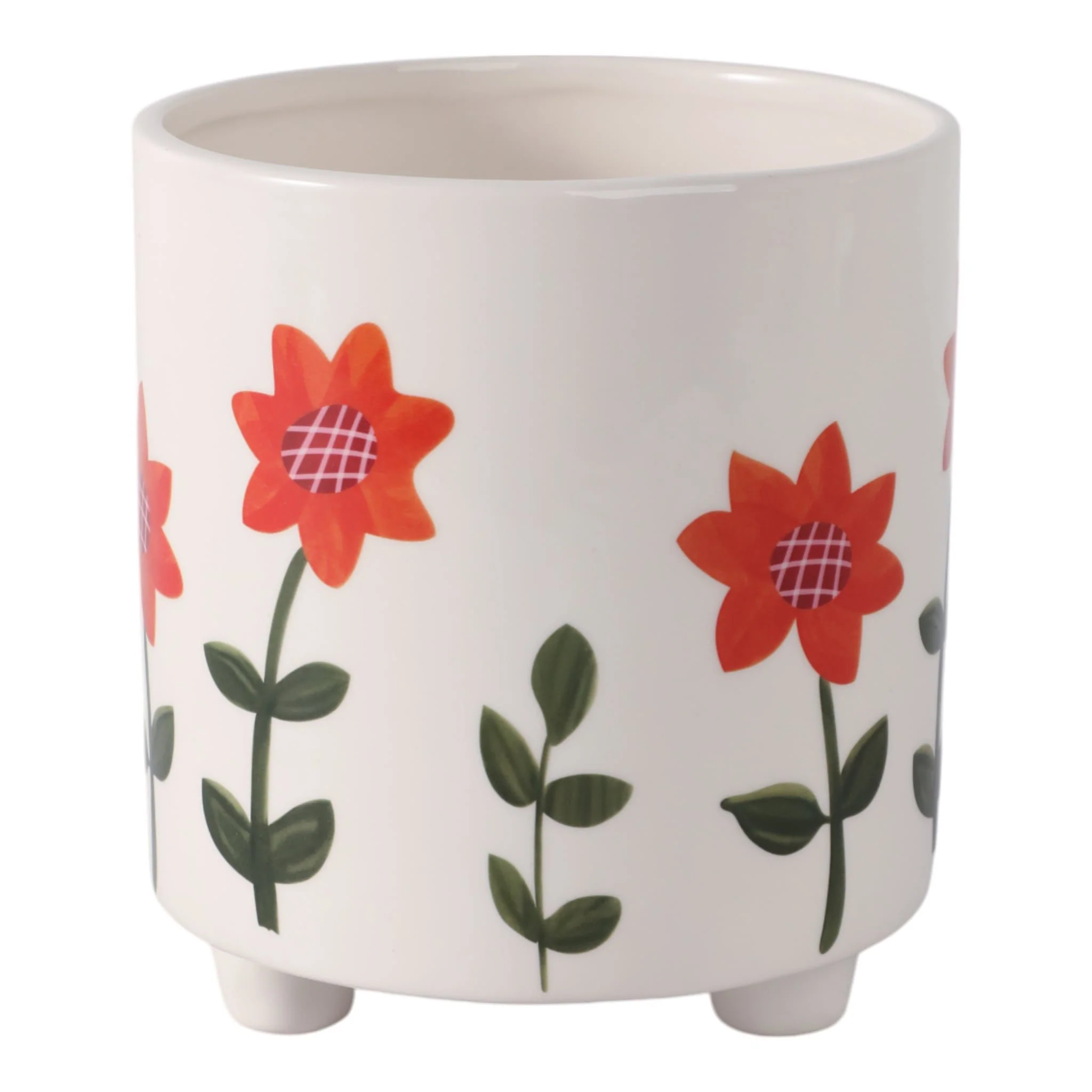 6" Footed Hand Painted Planter, Multi - Image 4