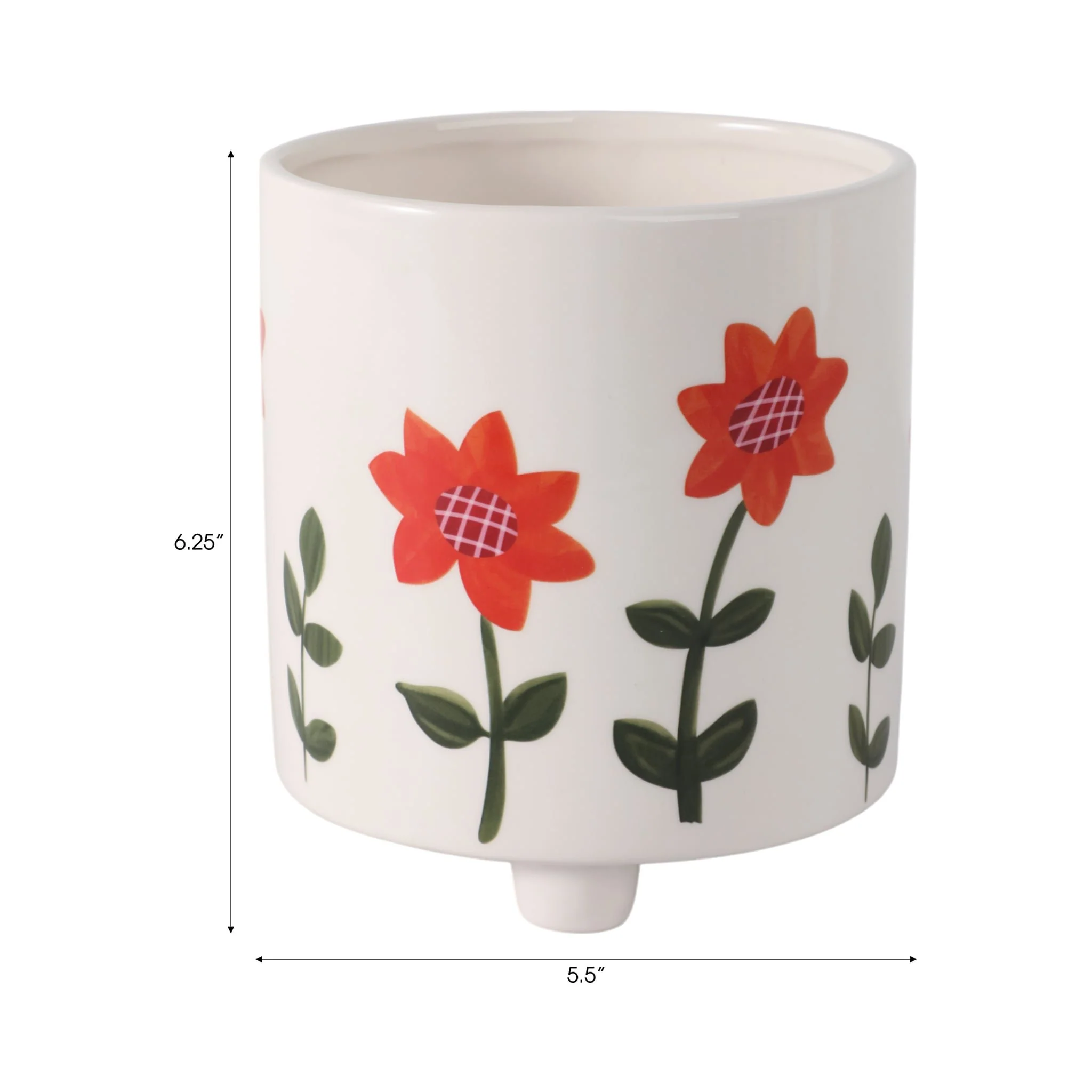 6" Footed Hand Painted Planter, Multi - Image 9