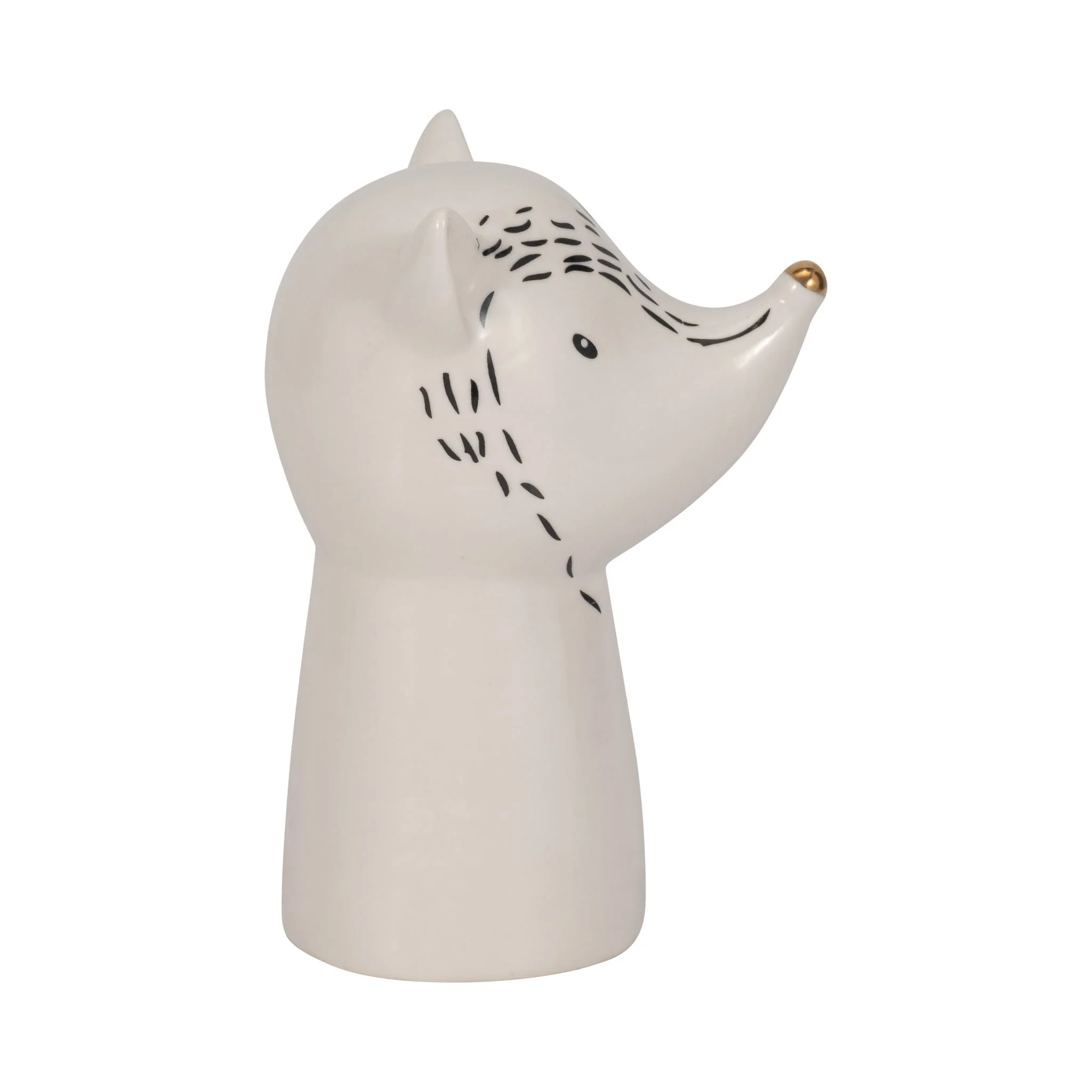 6" Fox Head With Gold Nose, White/black - Image 3