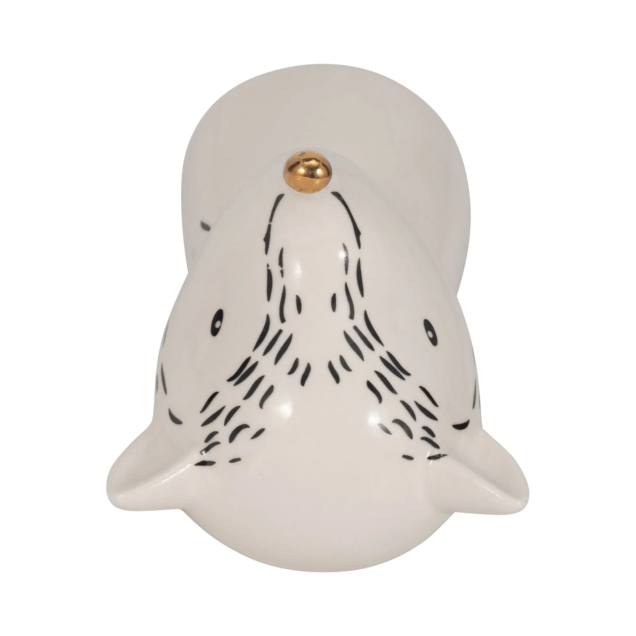 6" Fox Head With Gold Nose, White/black - Image 6