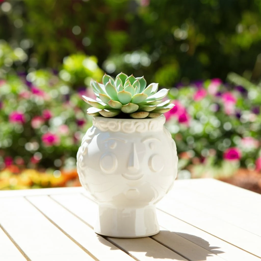6" Grandma Face Planter, White - Image 5