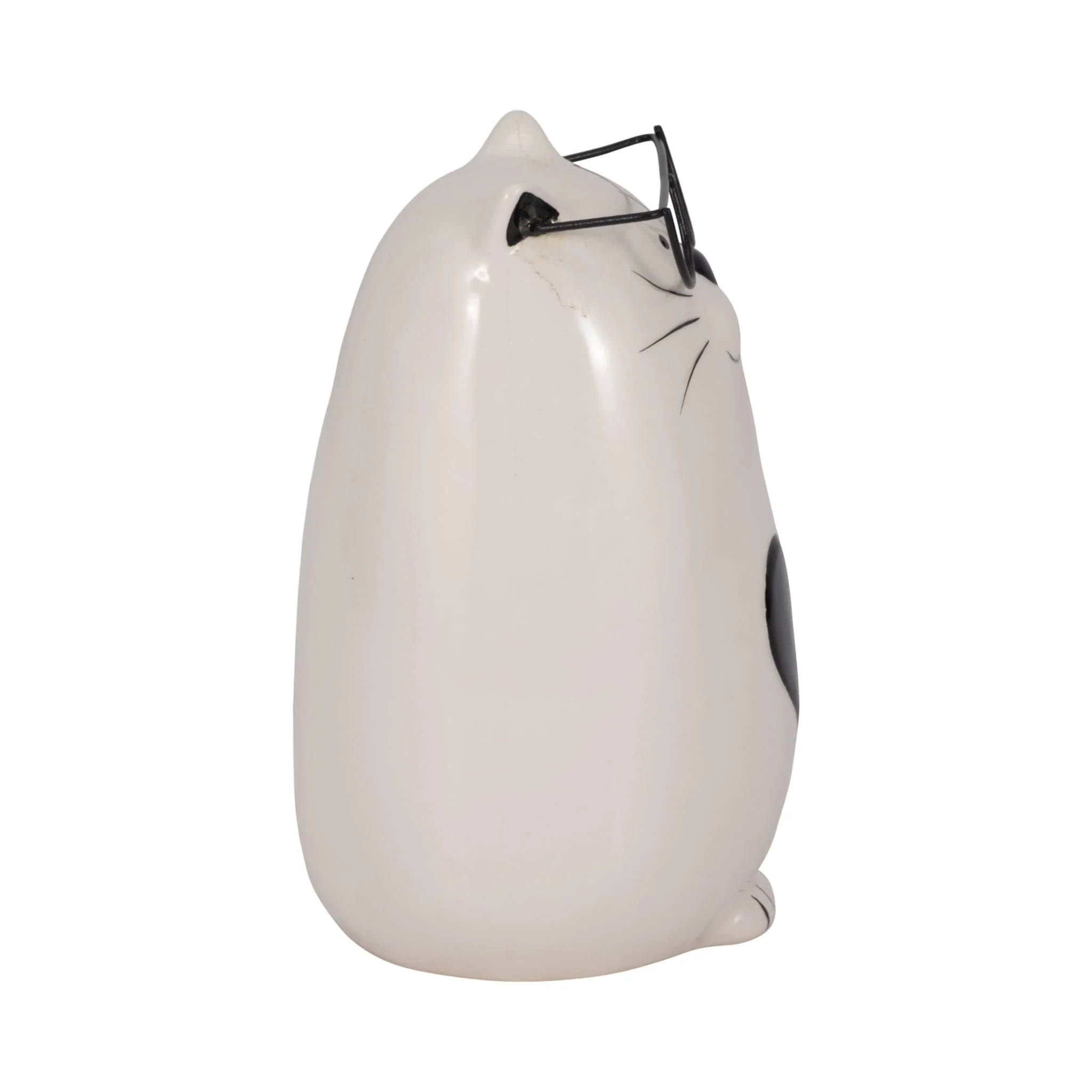 6" Heart Tummy Kitty With Glasses, White/black - Image 3
