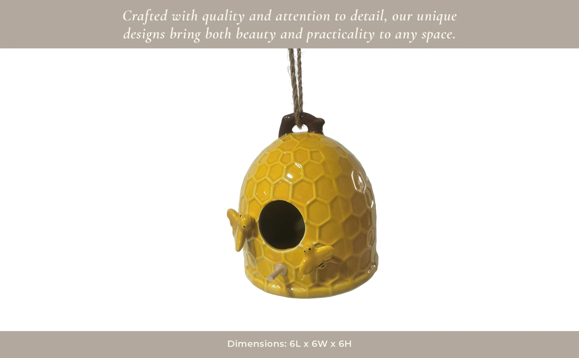 6" Honeycomb Bird Feeder, Yellow - Image 3