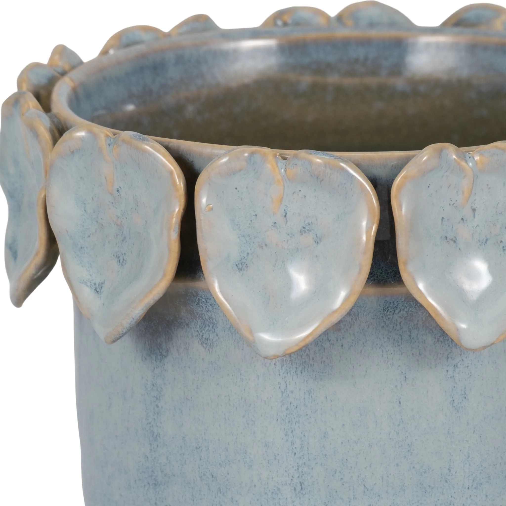 6" Leaf Applique Planter, Blue - Image 4