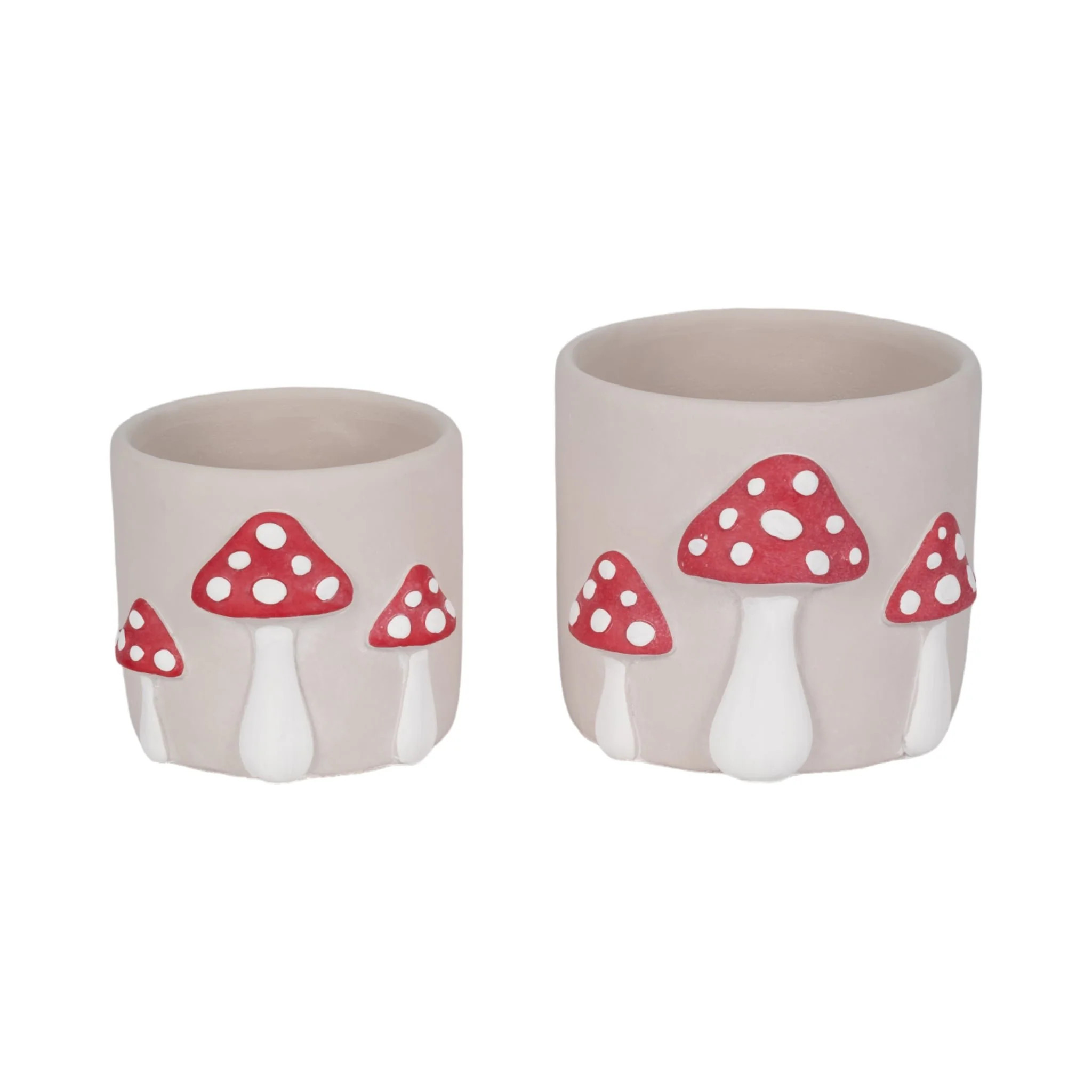 6" Magic Mushroom Applique Planter, Red/white - Image 7