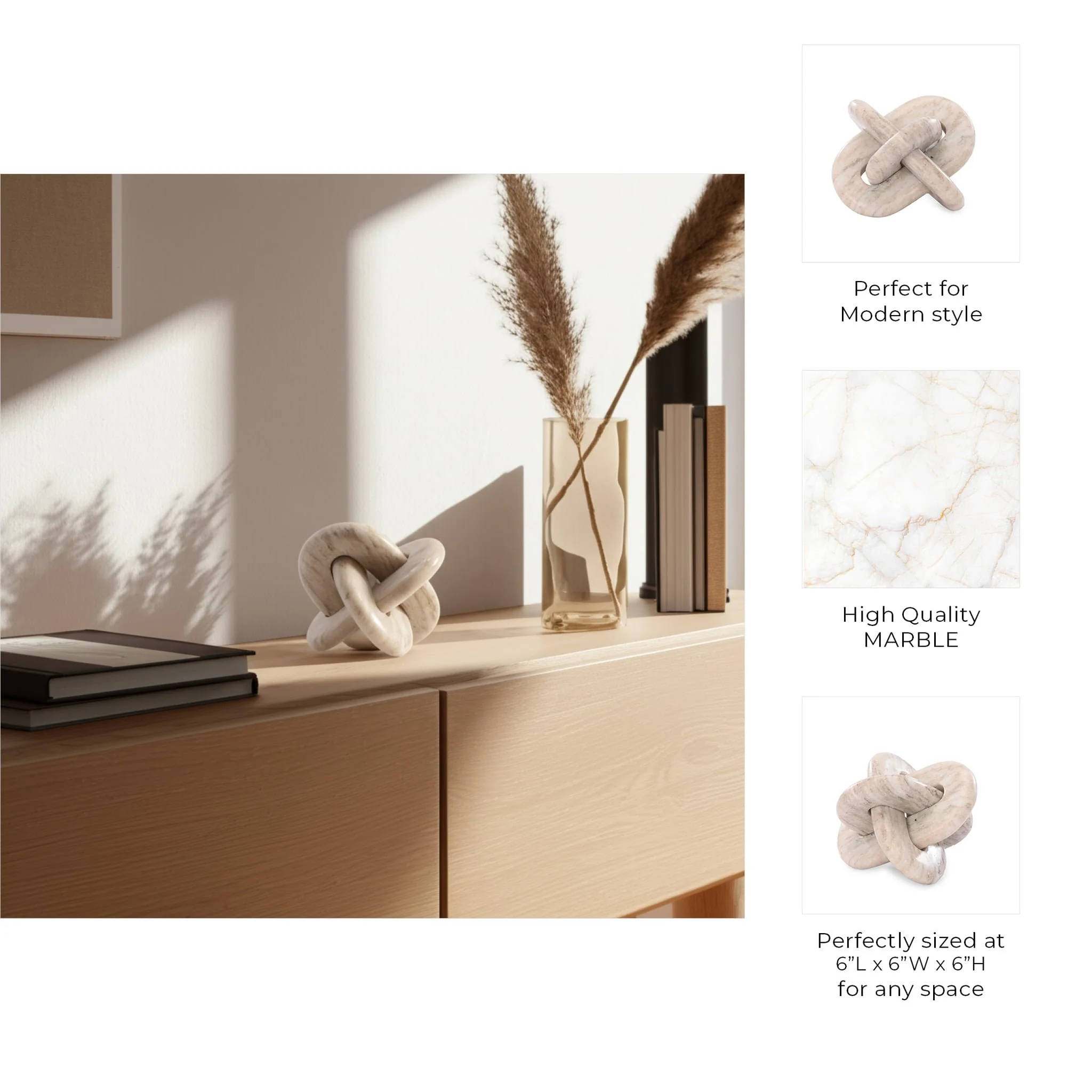6" Marble Knot, Beige - Image 9