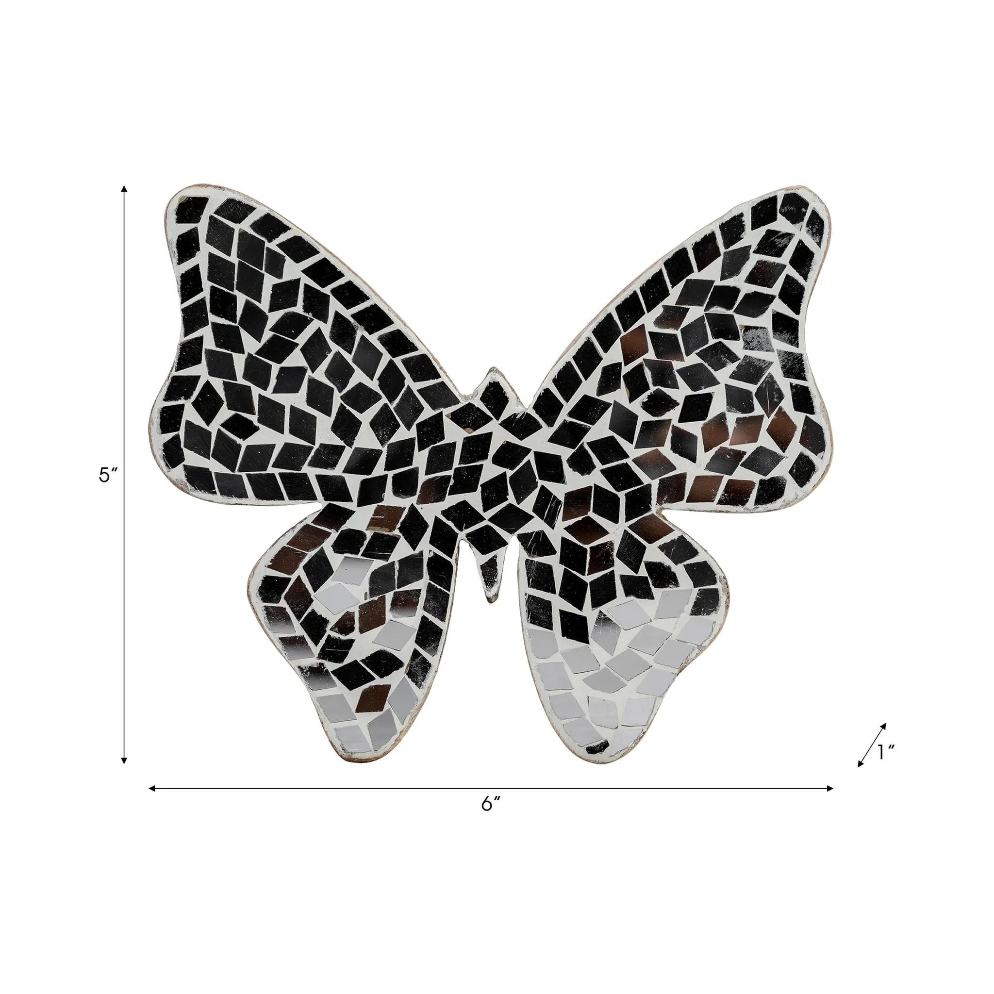6" Mosaic Butterfly, White - Image 9