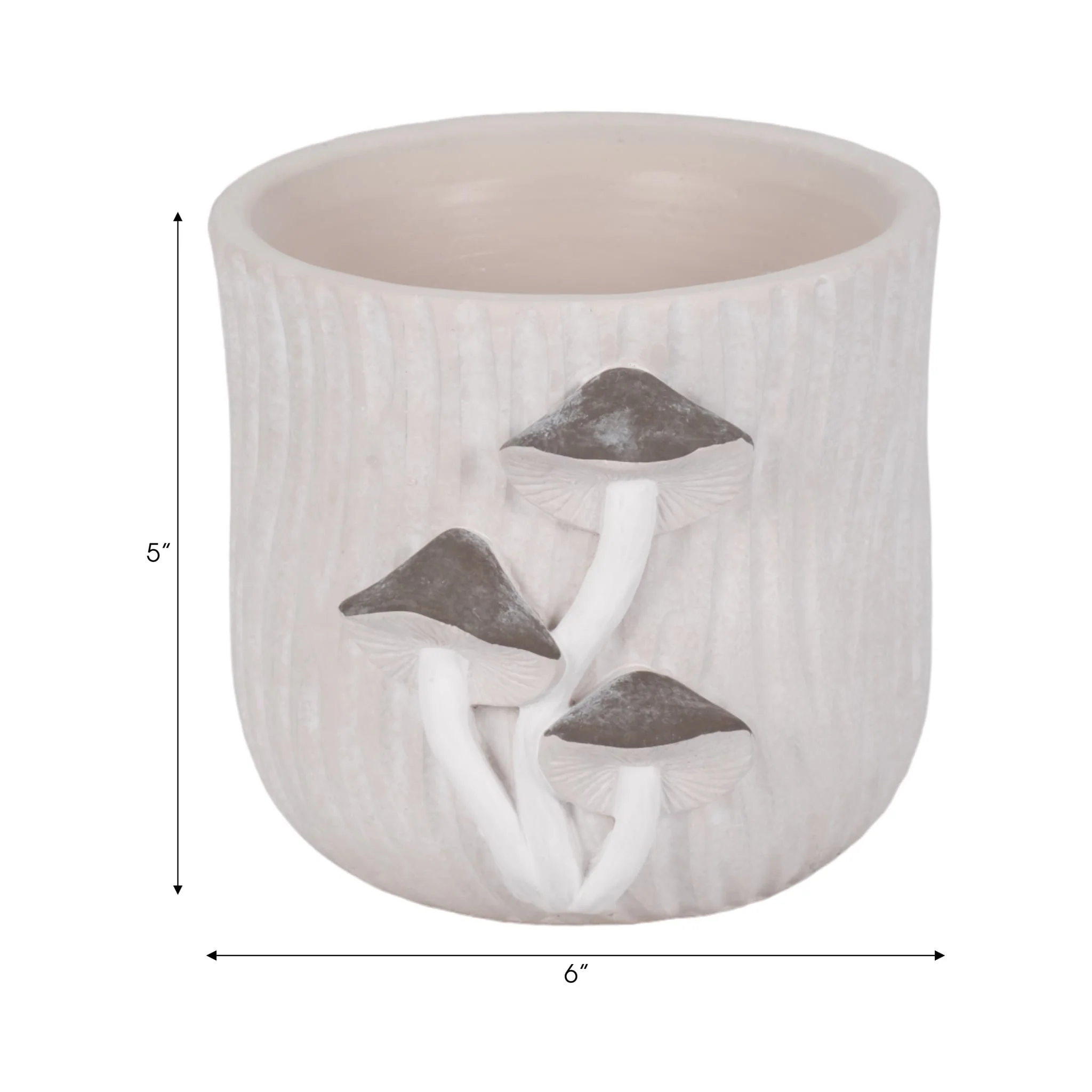 6" Mushroom Applique Planter, Grey - Image 8